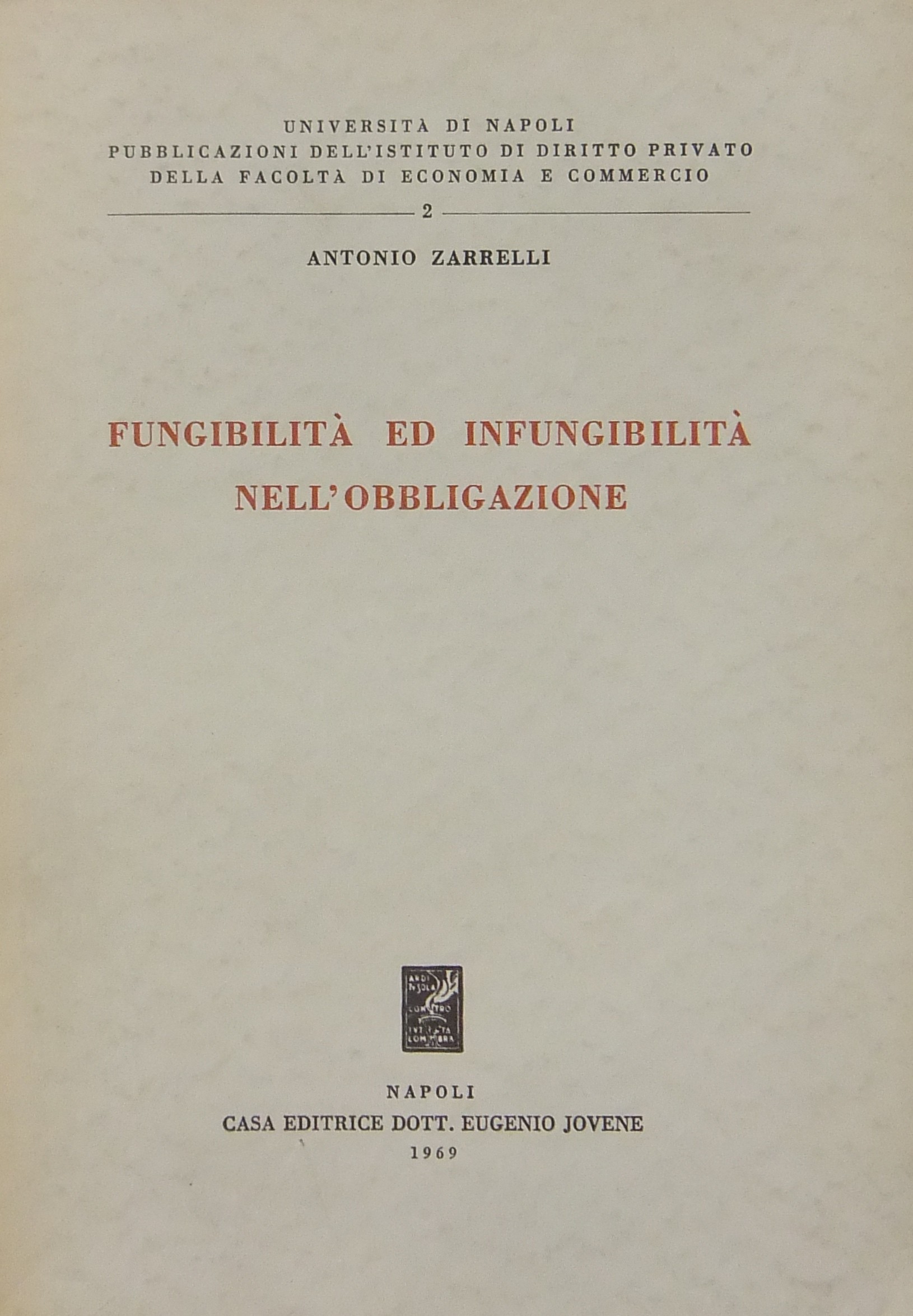 Fungibilità ed infungibilità nell'obbligazione