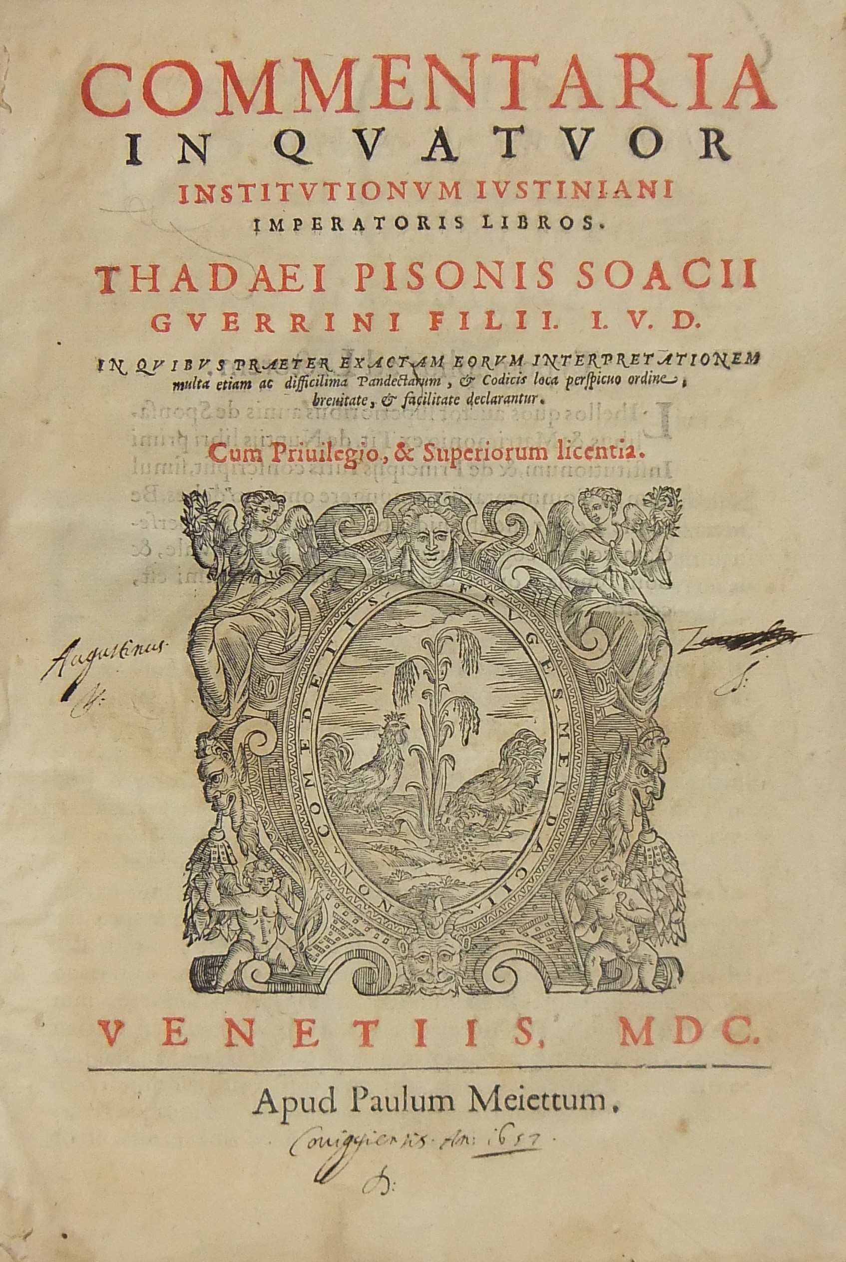 Commentaria in quatuor Institutionum Iustiniani imperatoris libros.