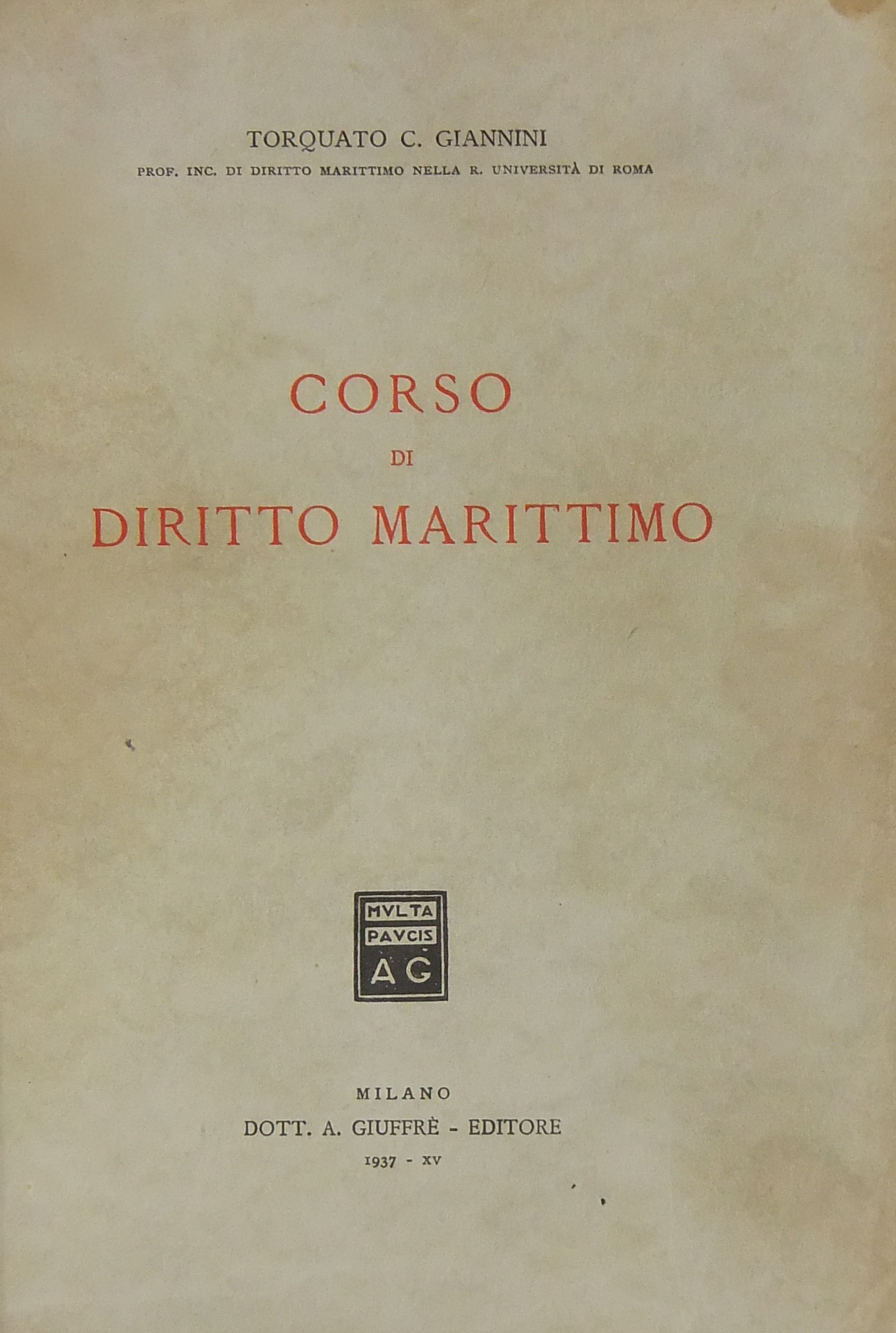 Corso di diritto marittimo