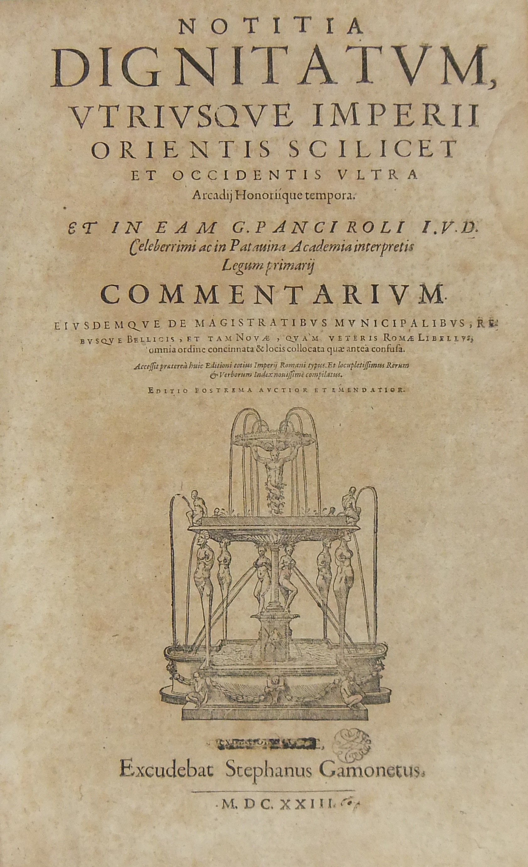 Notitia Dignitatum utriusque Imperii Orientis scilicet et Occidentis ultra Arcadij Honoriique tempora.