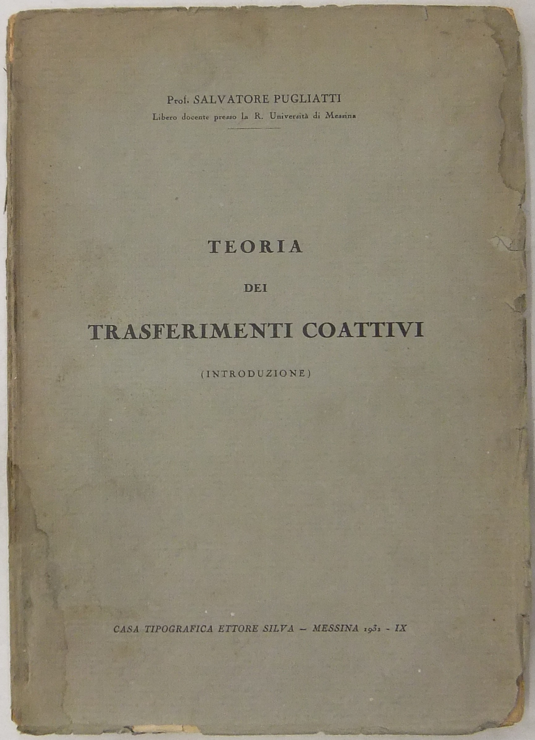 Teoria dei trasferimenti coattivi. (Introduzione)