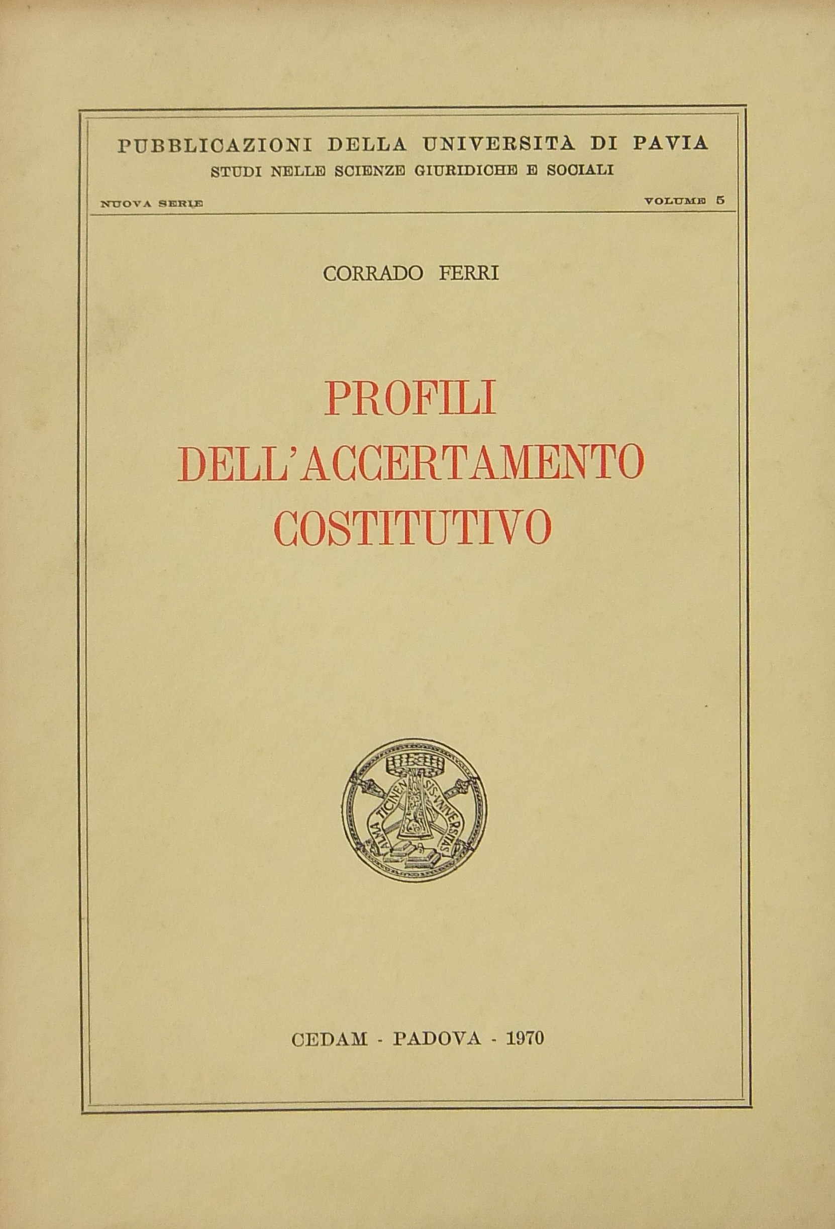 Profili dell'accertamento costitutivo