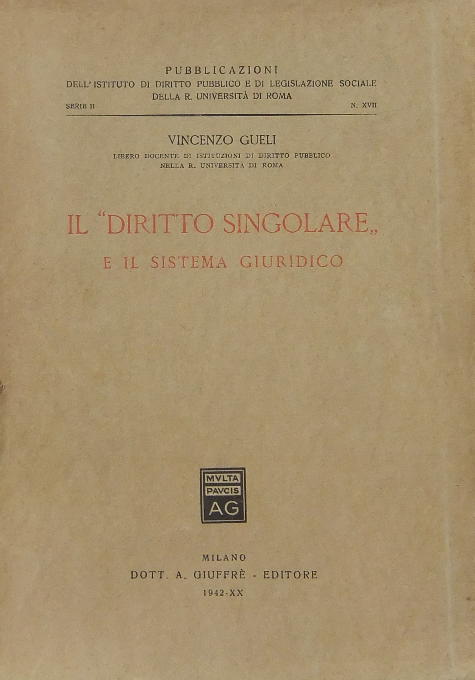 Il Diritto singolare e il sistema giuridico