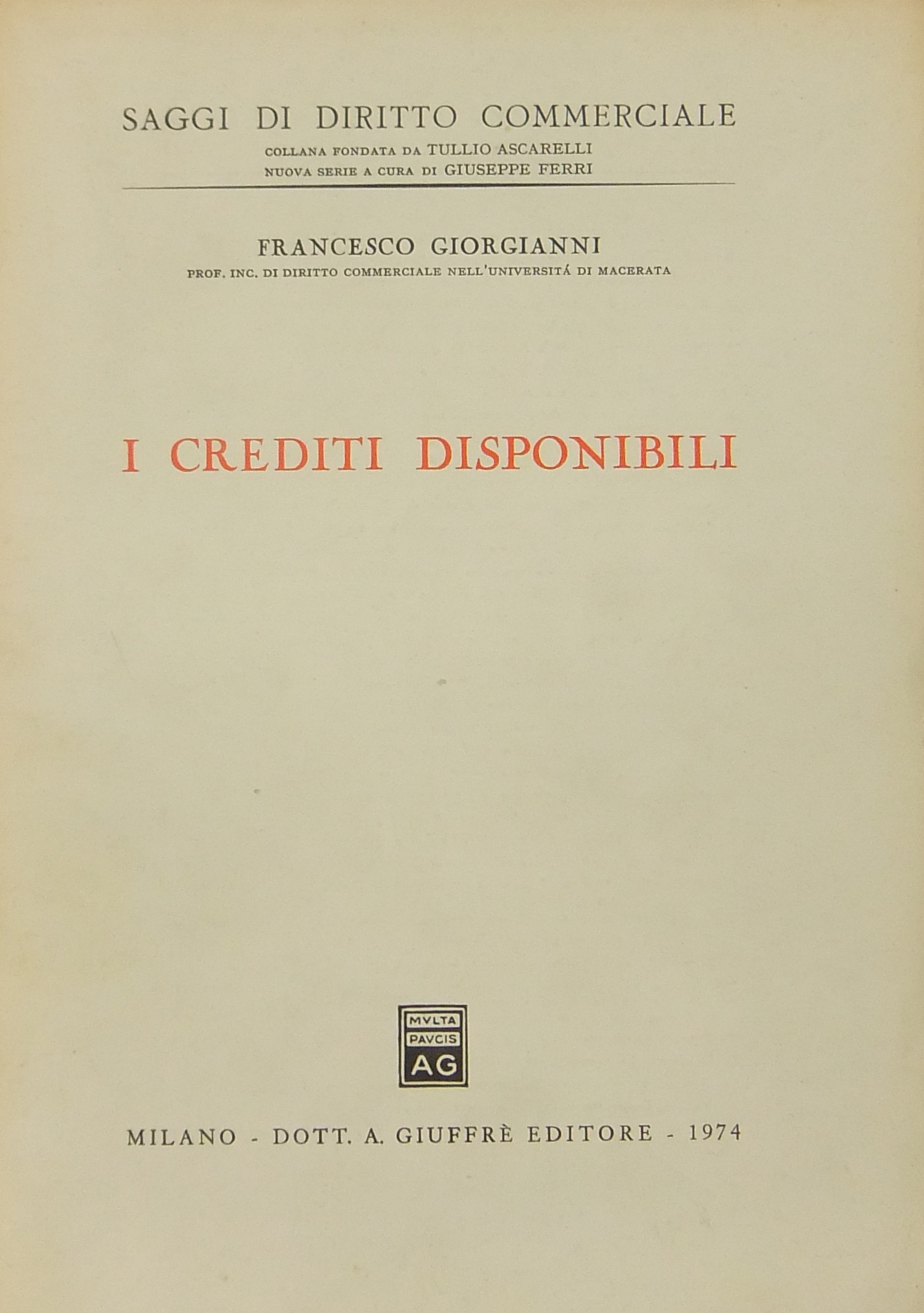 I crediti disponibili