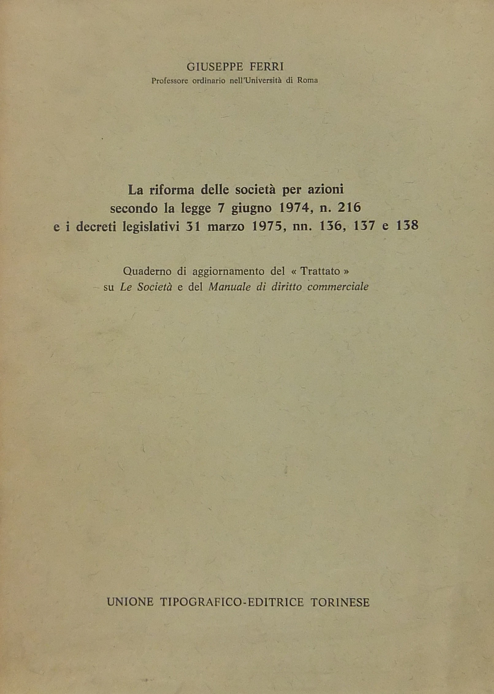 La riforma delle società per azioni 