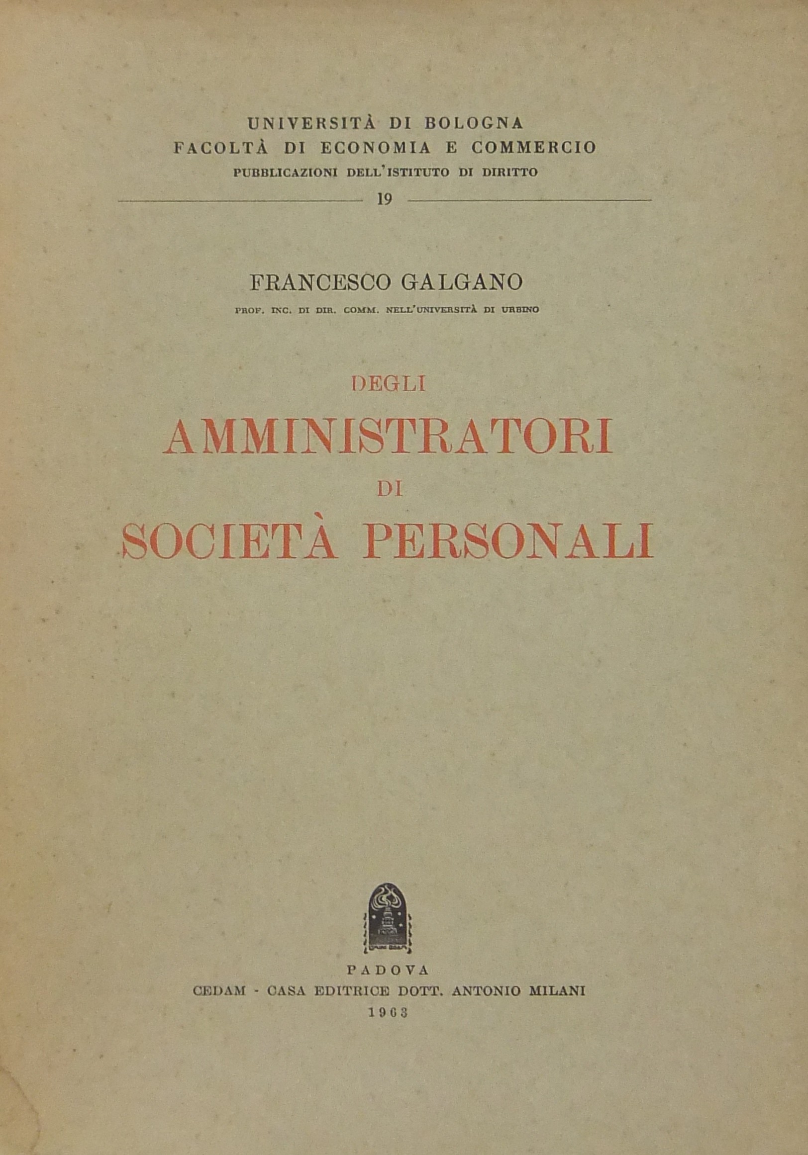 Degli amministratori di società personali