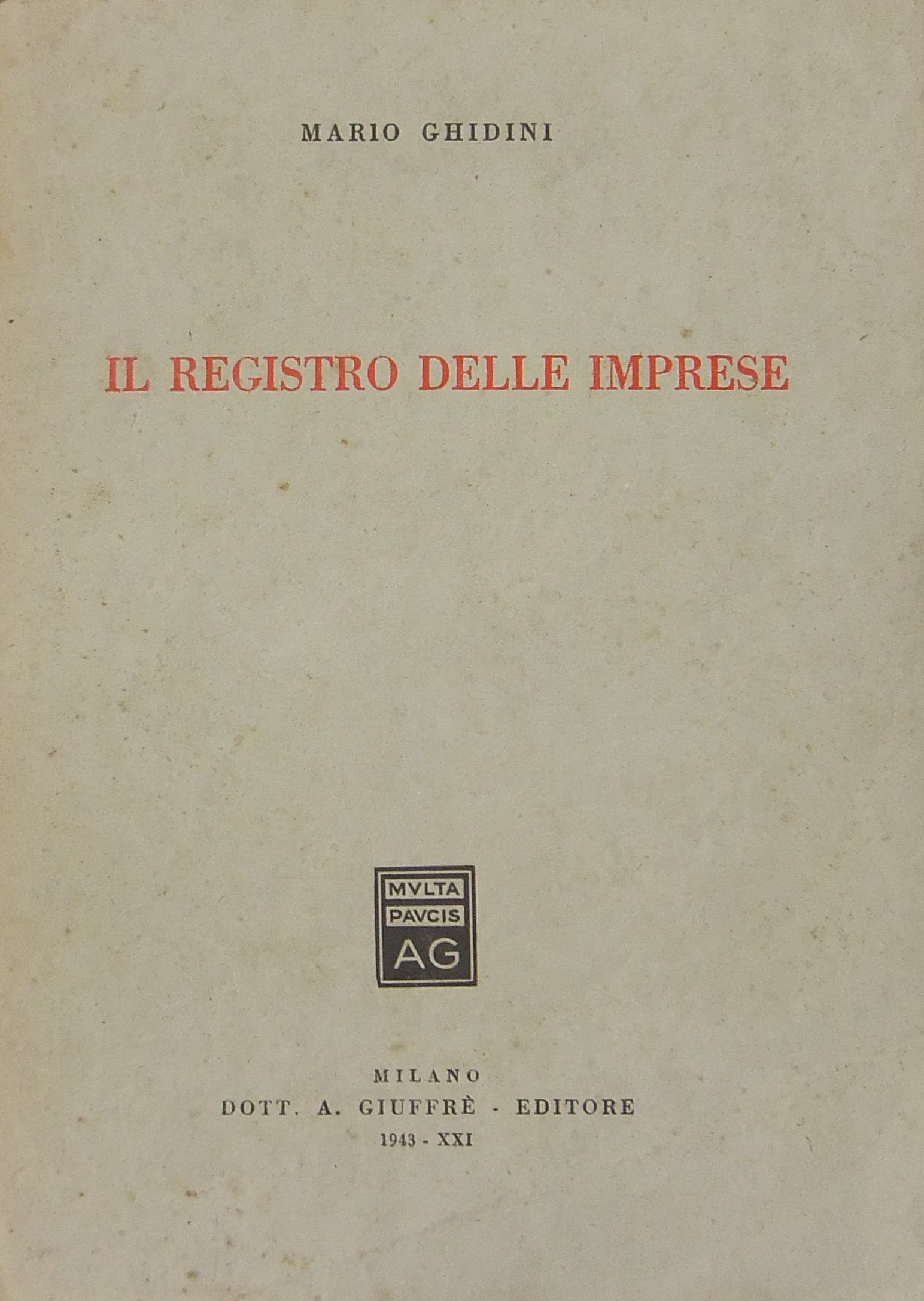 Il registro delle imprese