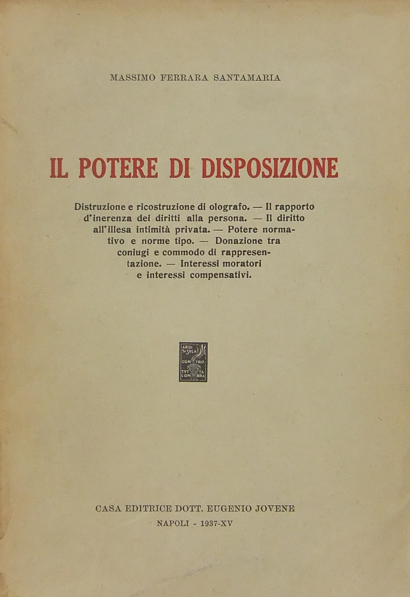 Il potere di disposizione.