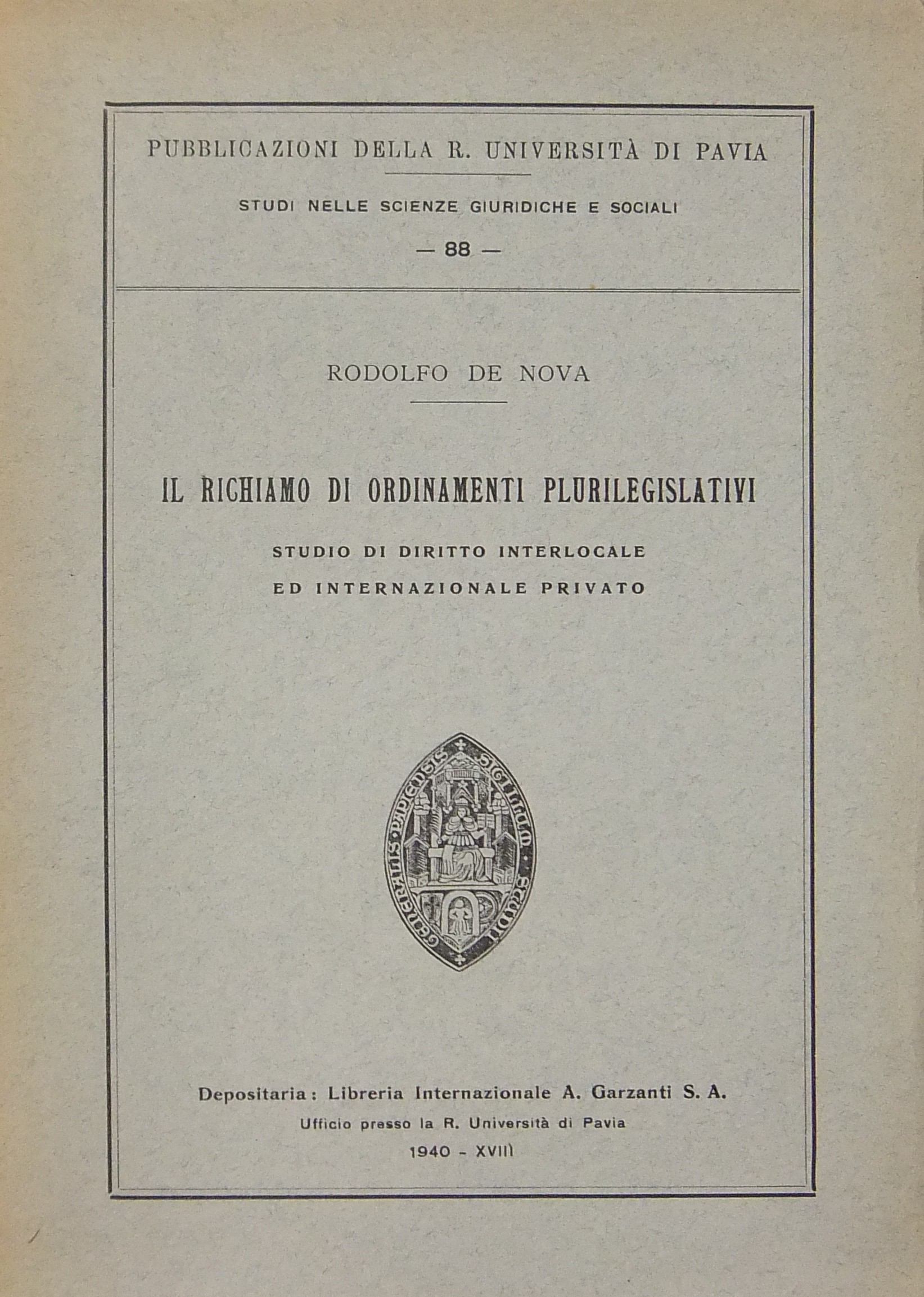 Il richiamo di ordinamenti plurilegislativi.