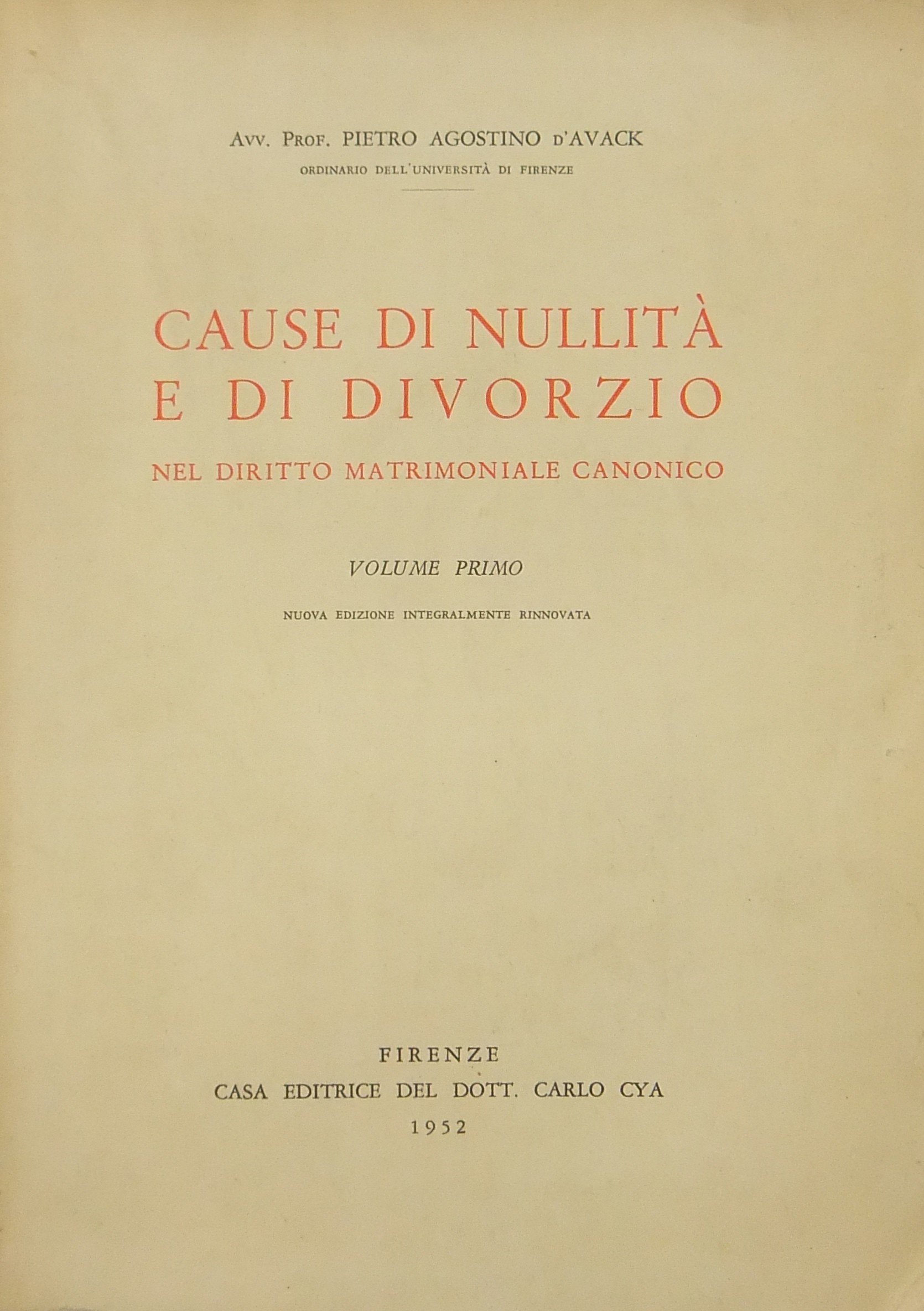 Cause di nullità e di divorzio nel diritto matrimoniale canonico. 