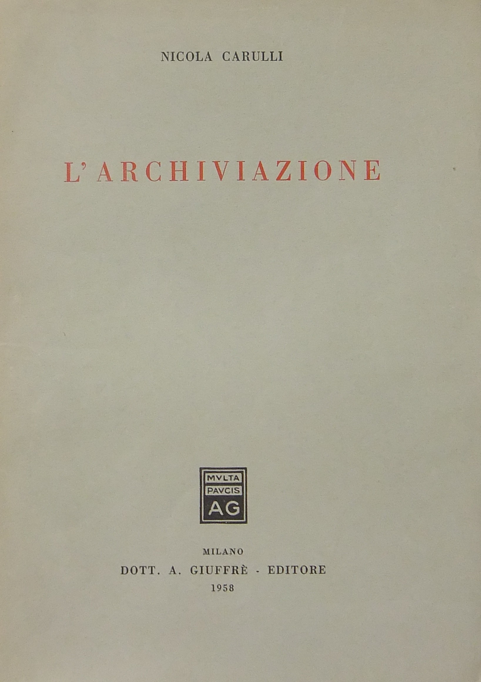 L'archiviazione