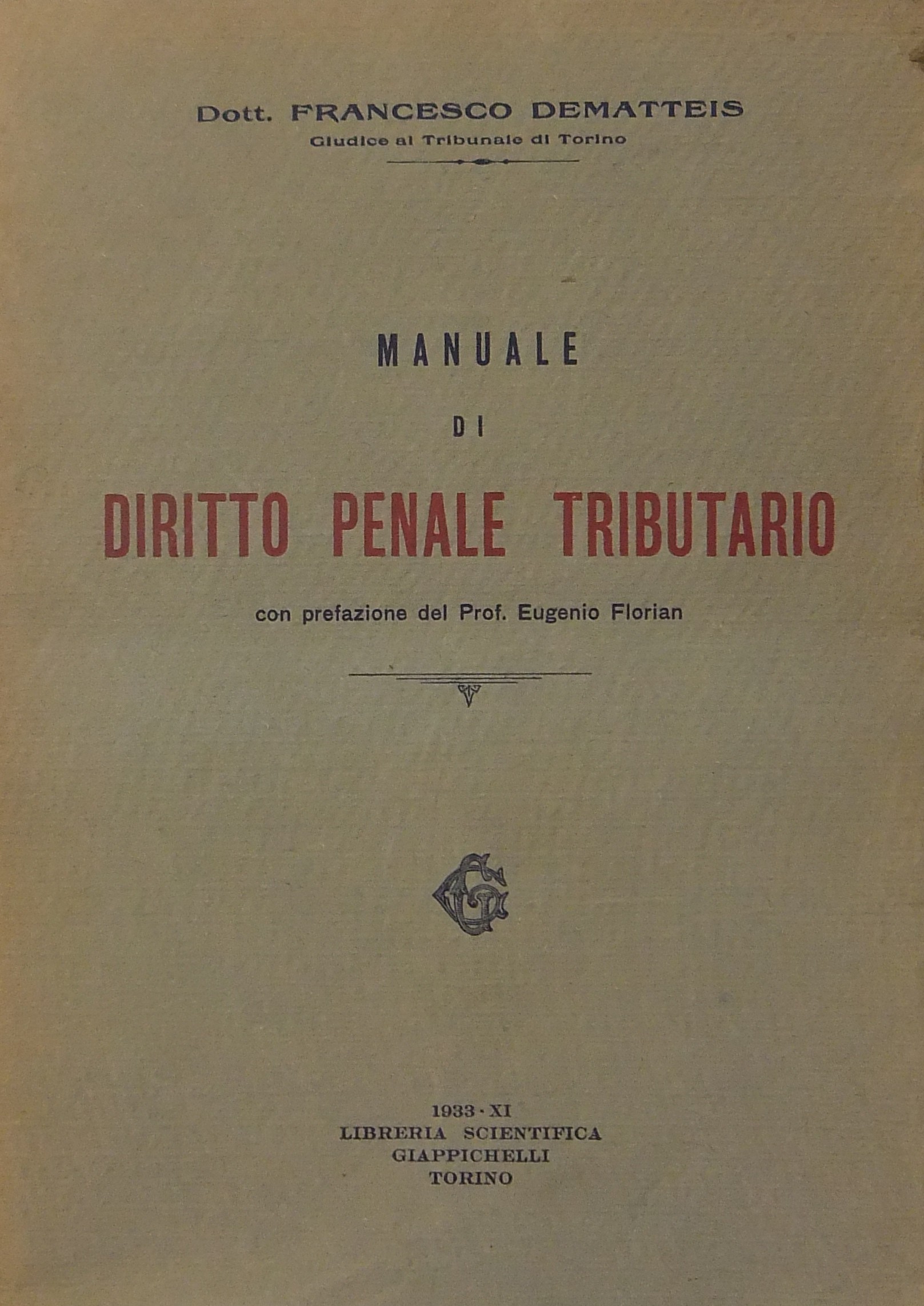 Manuale di diritto penale tributario.