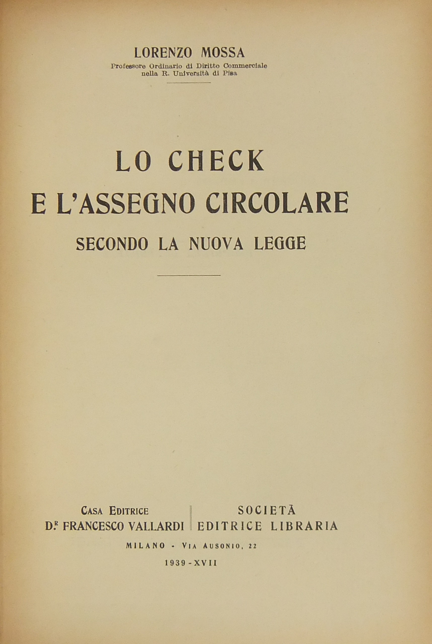 Lo check e l'assegno circolare secondo la nuova legge