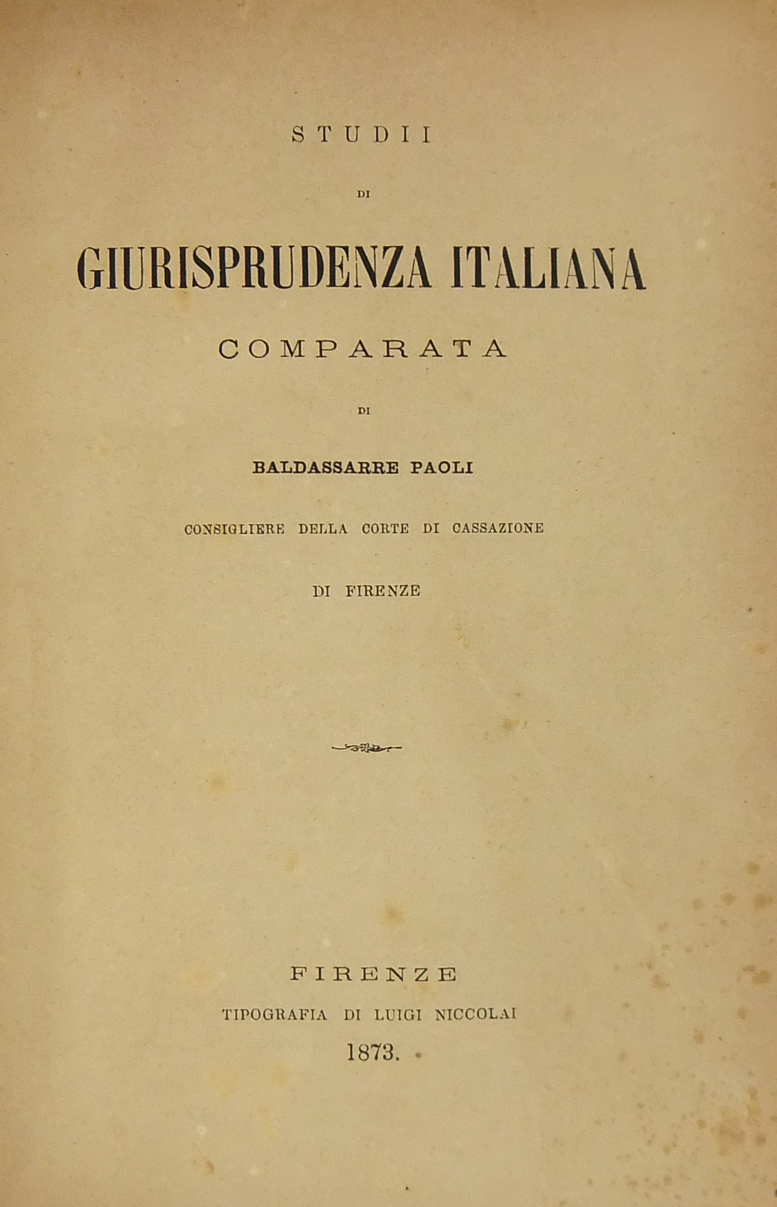 Studii di giurisprudenza italiana comparata