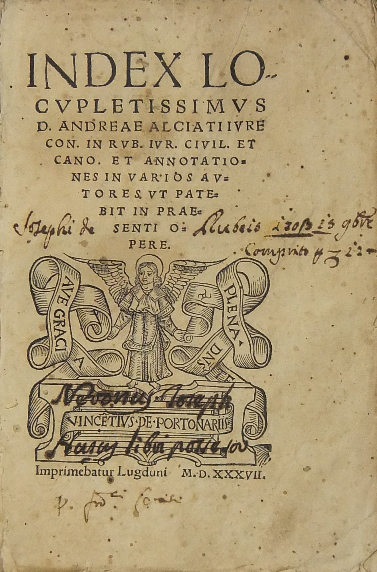 Andreae Alciati ... Paradoxorum ad Pratum libri s