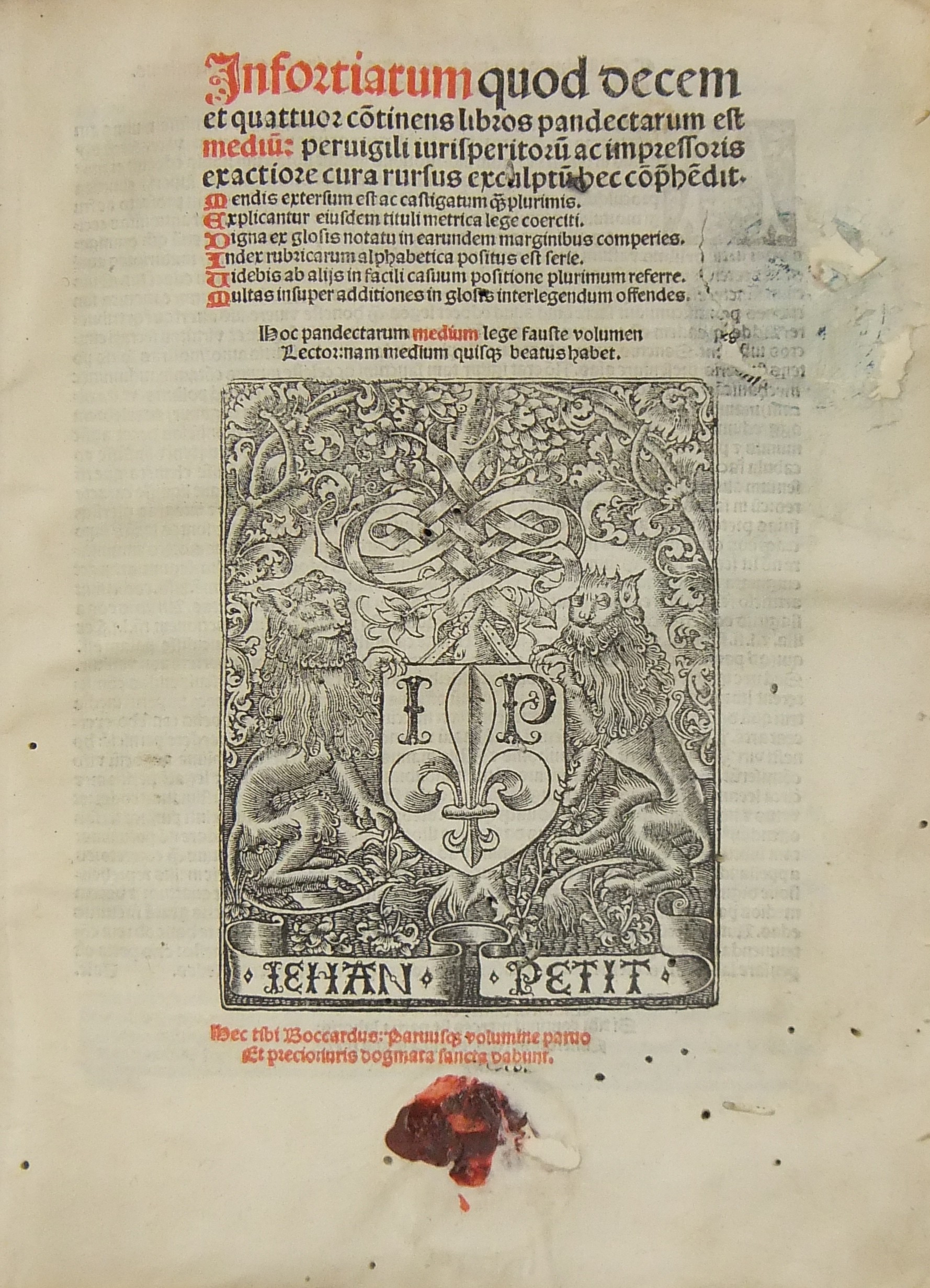 Infortiatum quod decem et quattuor continens pandectarum