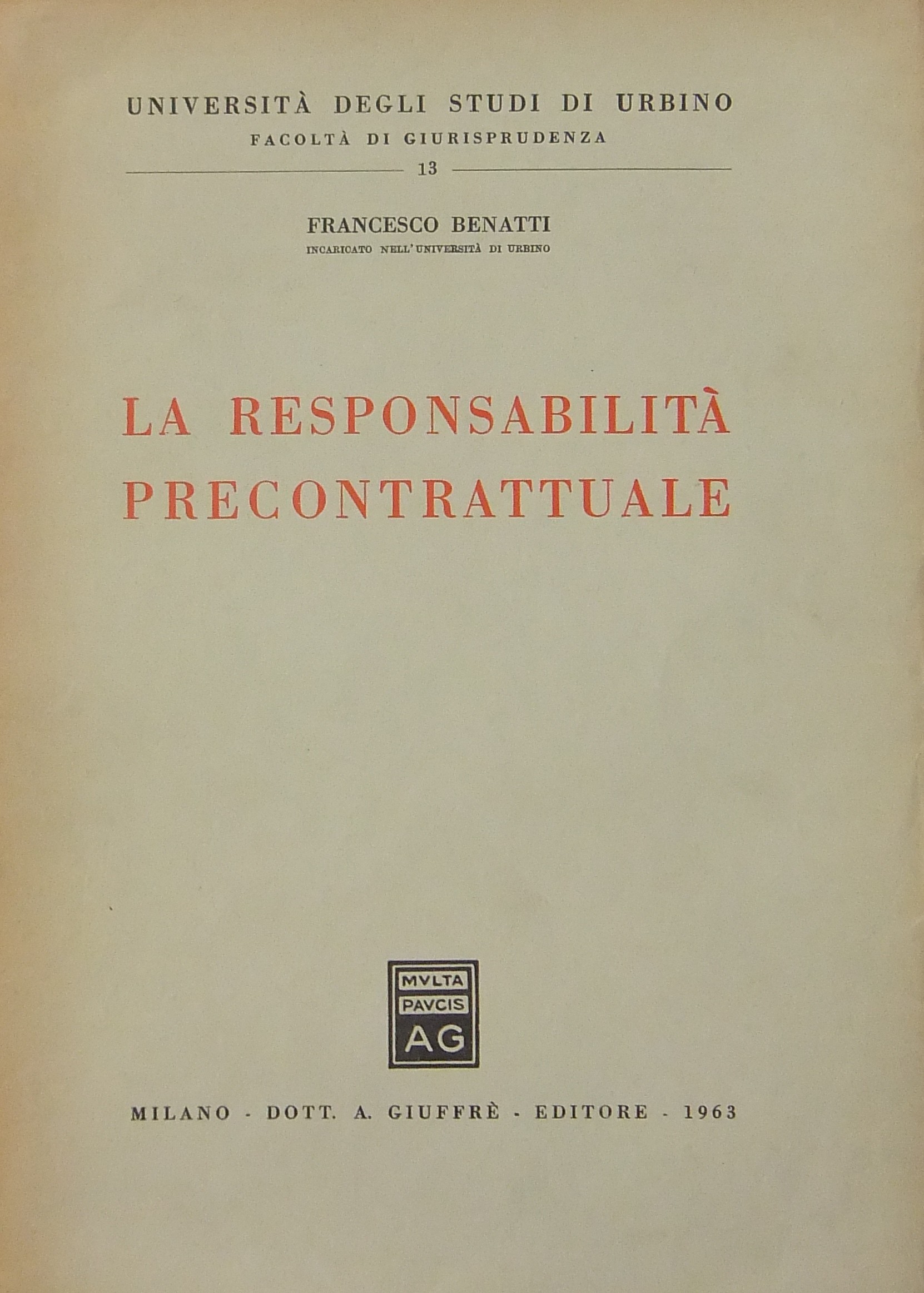 La responsabilità precontrattuale