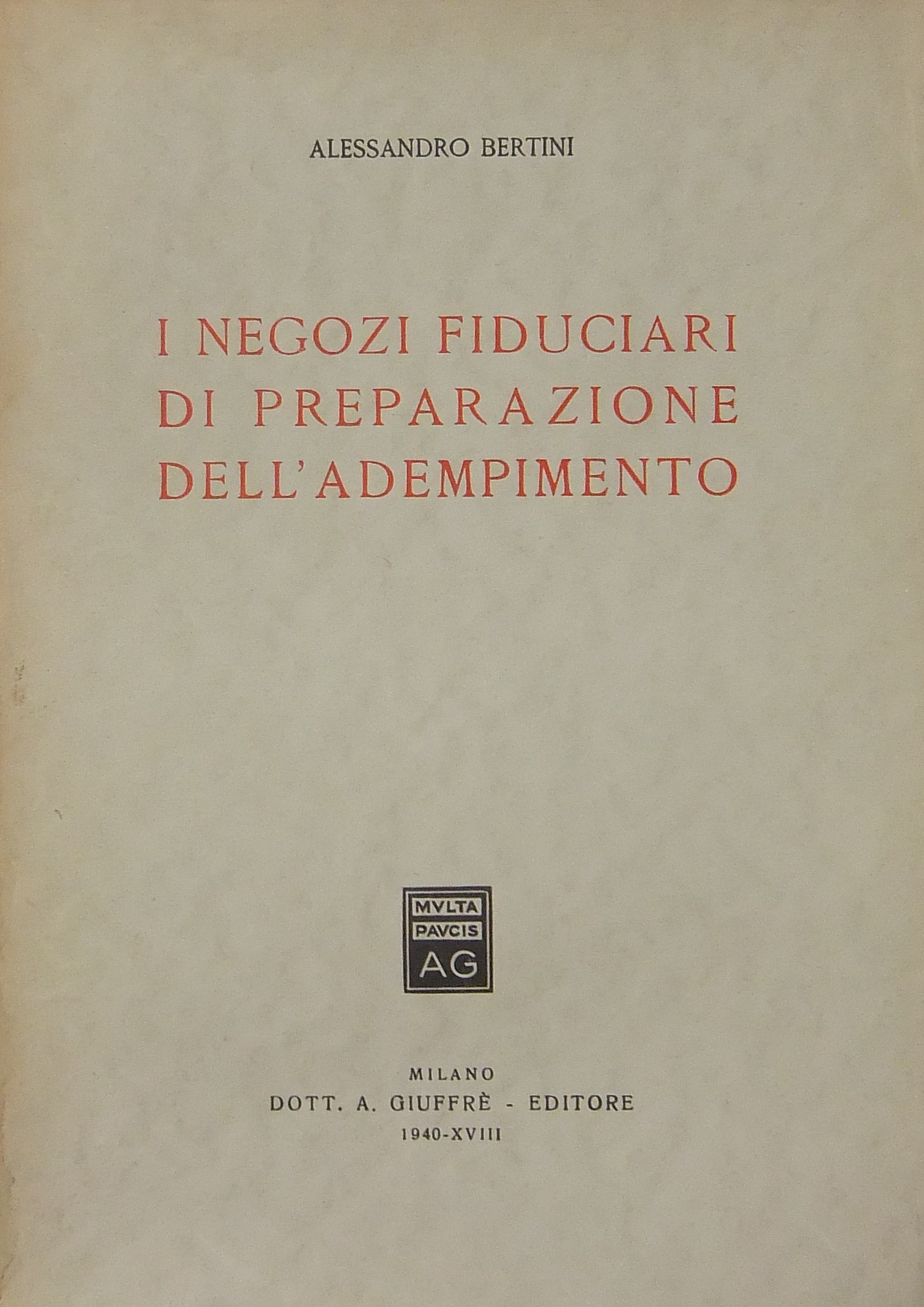 I negozi fiduciari di preparazione dell'adempimento