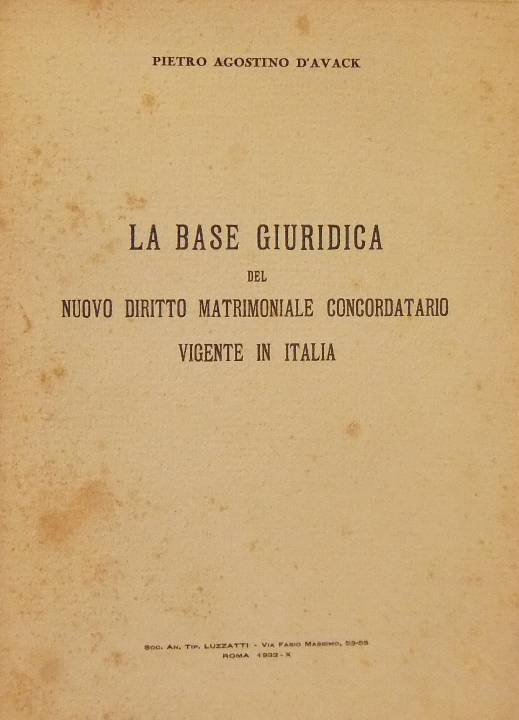La base giuridica del nuovo diritto matrimoniale c