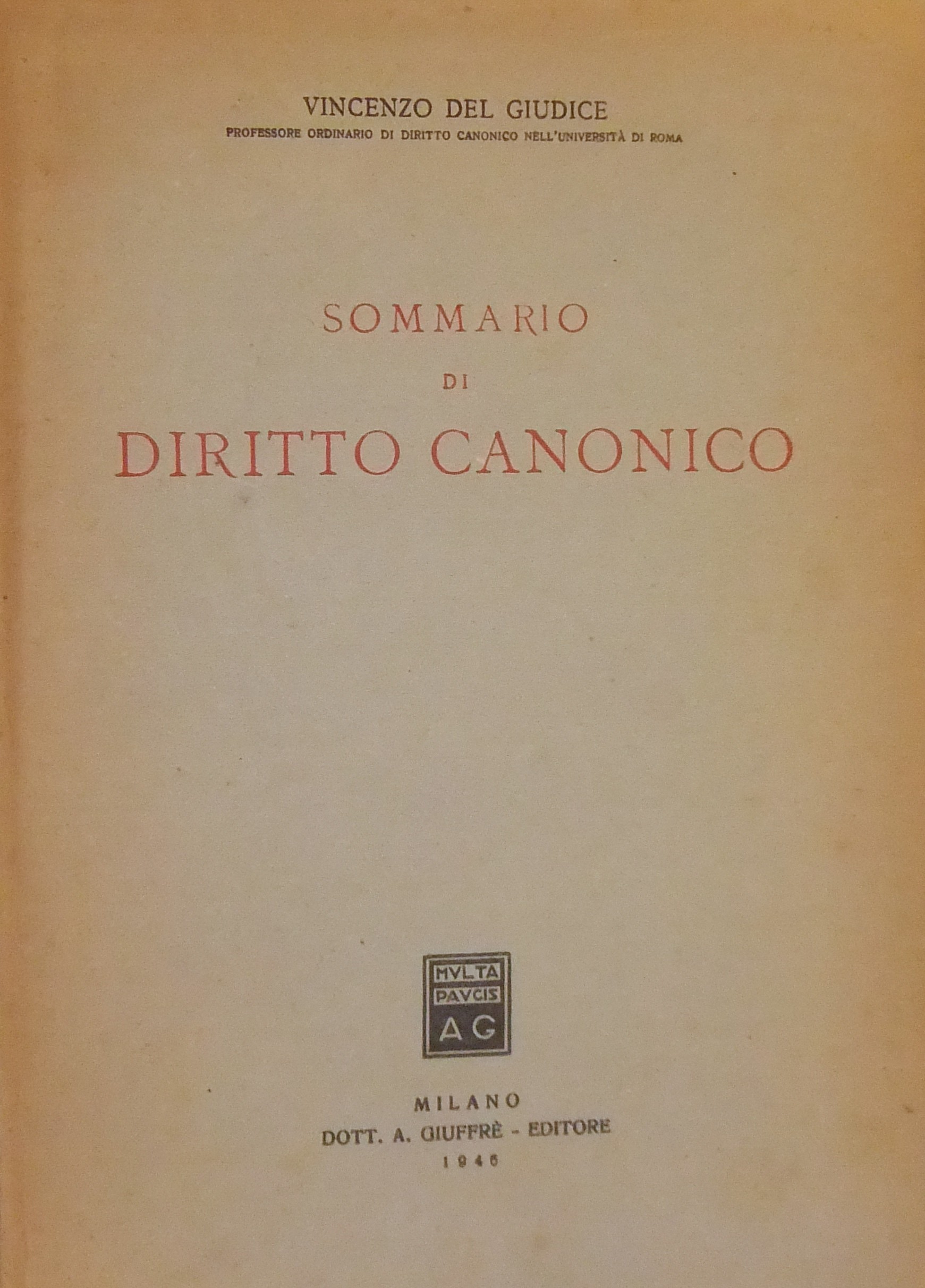 Sommario di diritto canonico
