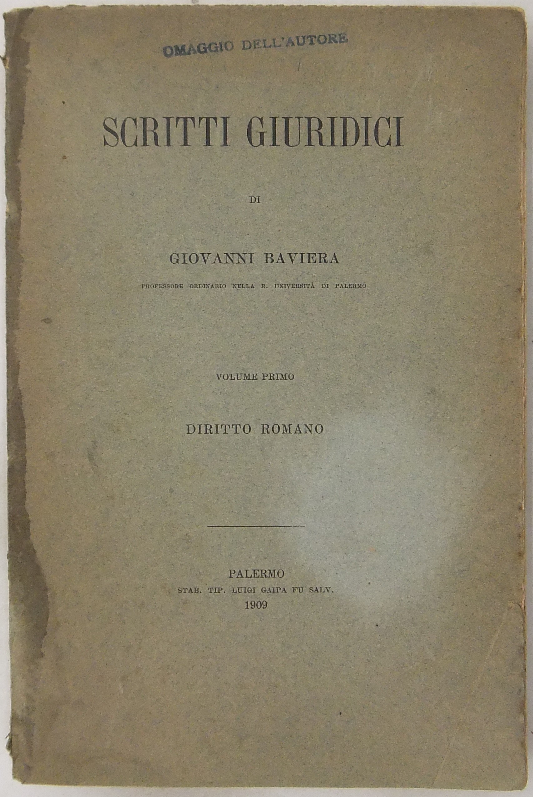 Scritti giuridici. Volume primo, Diritto romano