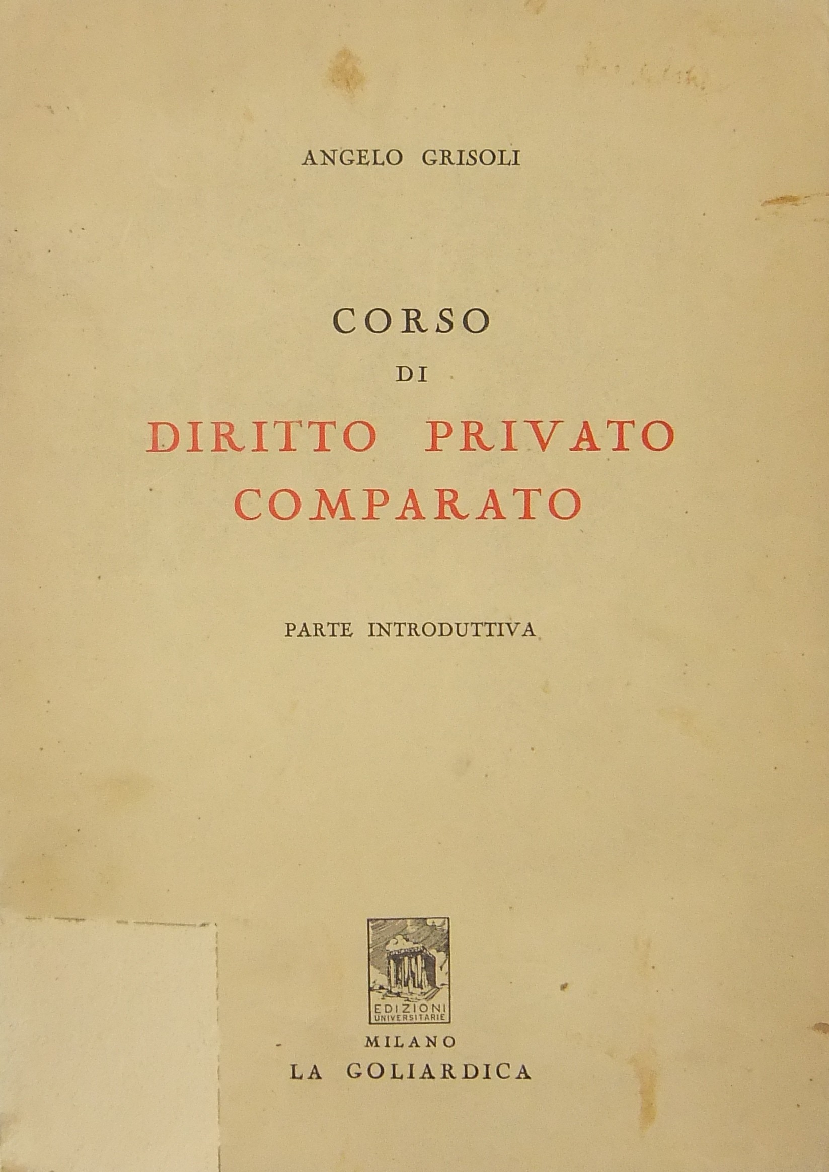 Corso di diritto privato comparato