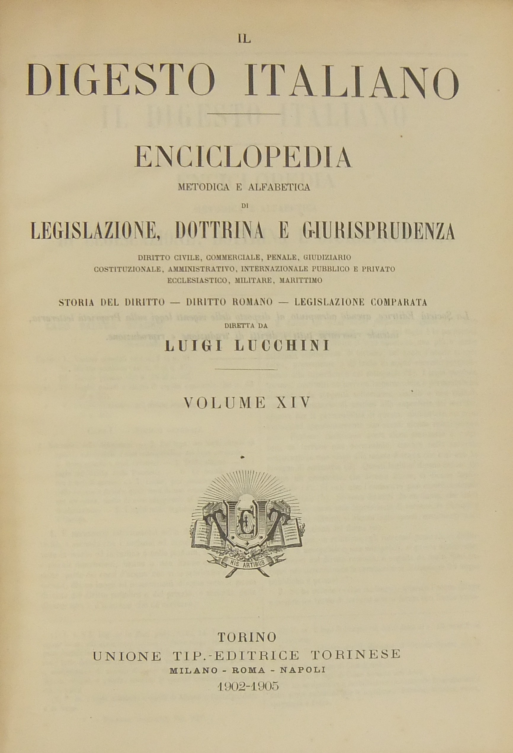 Il Digesto Italiano. Vol. XIV - Lago. Palude. Stagno - Lutto
