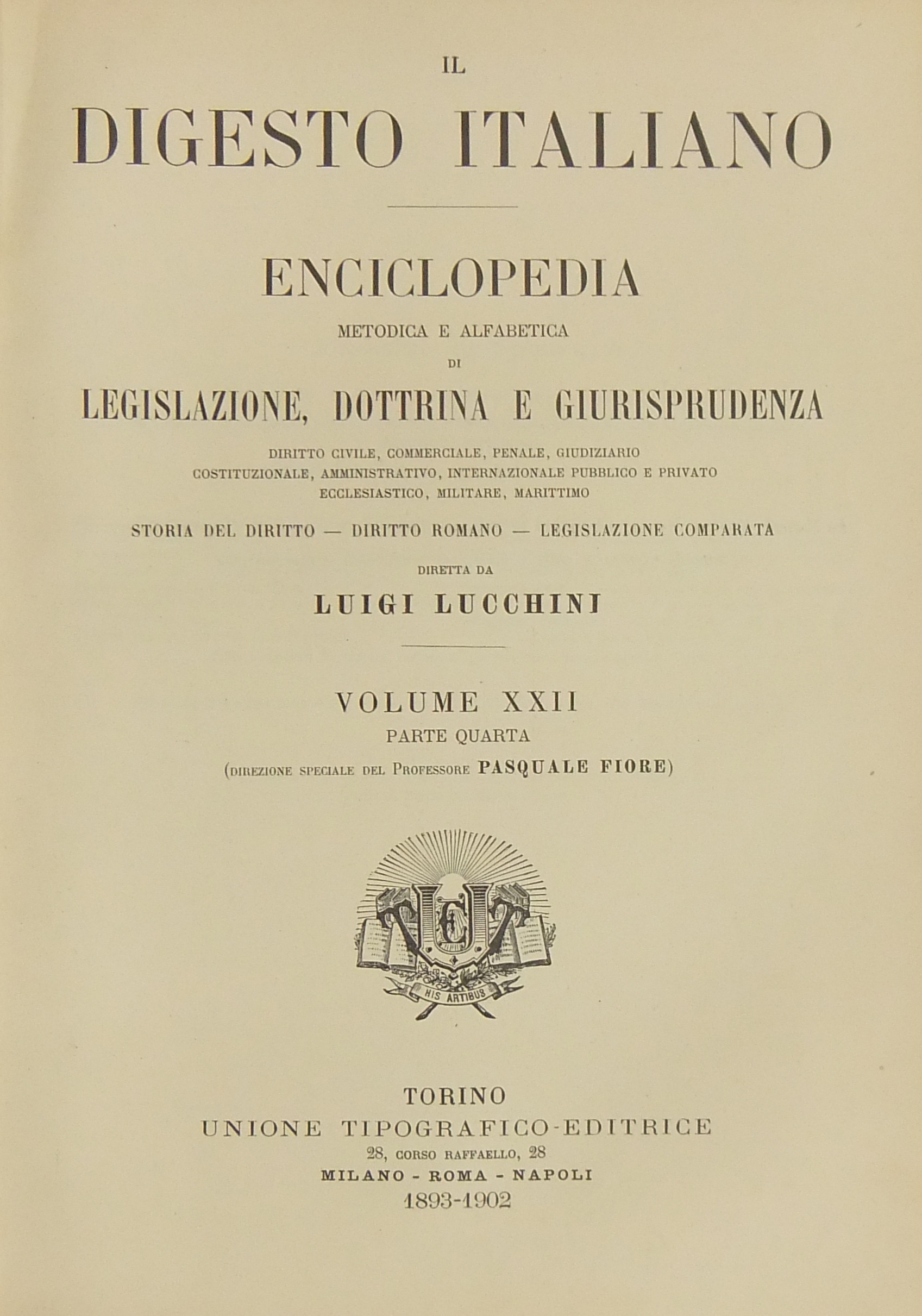 Il Digesto Italiano. Vol. XXII - parte quarta - Successioni