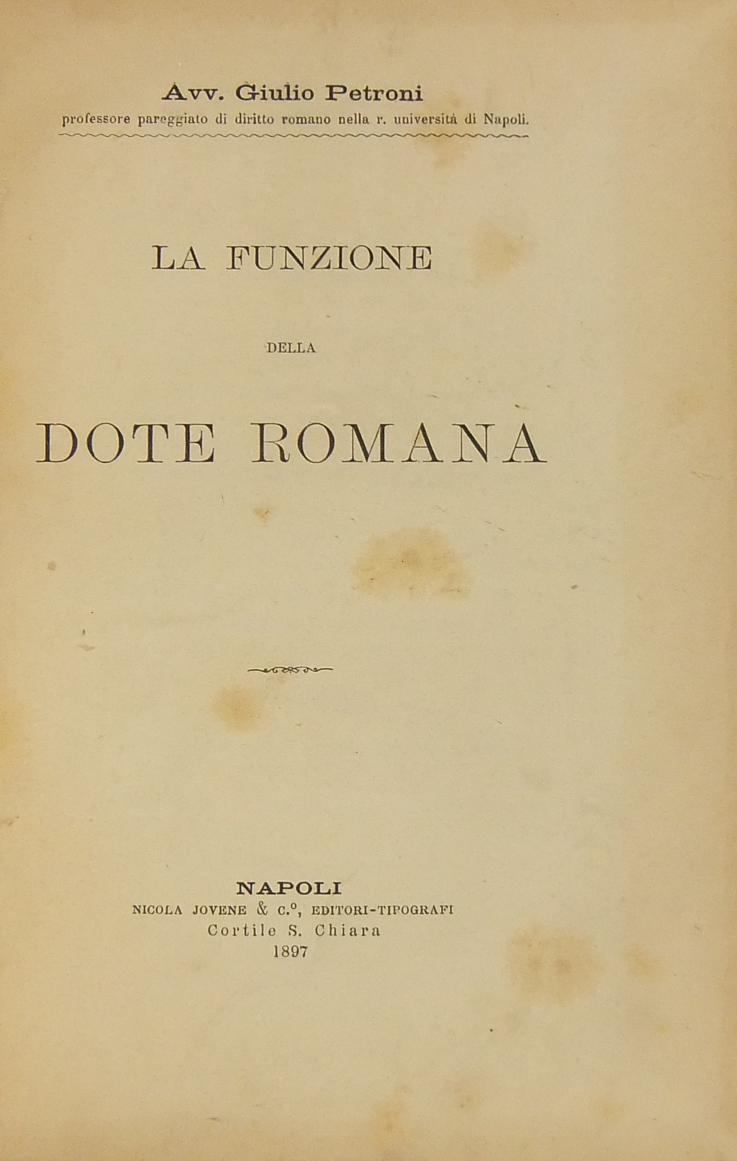 La funzione della dote romana