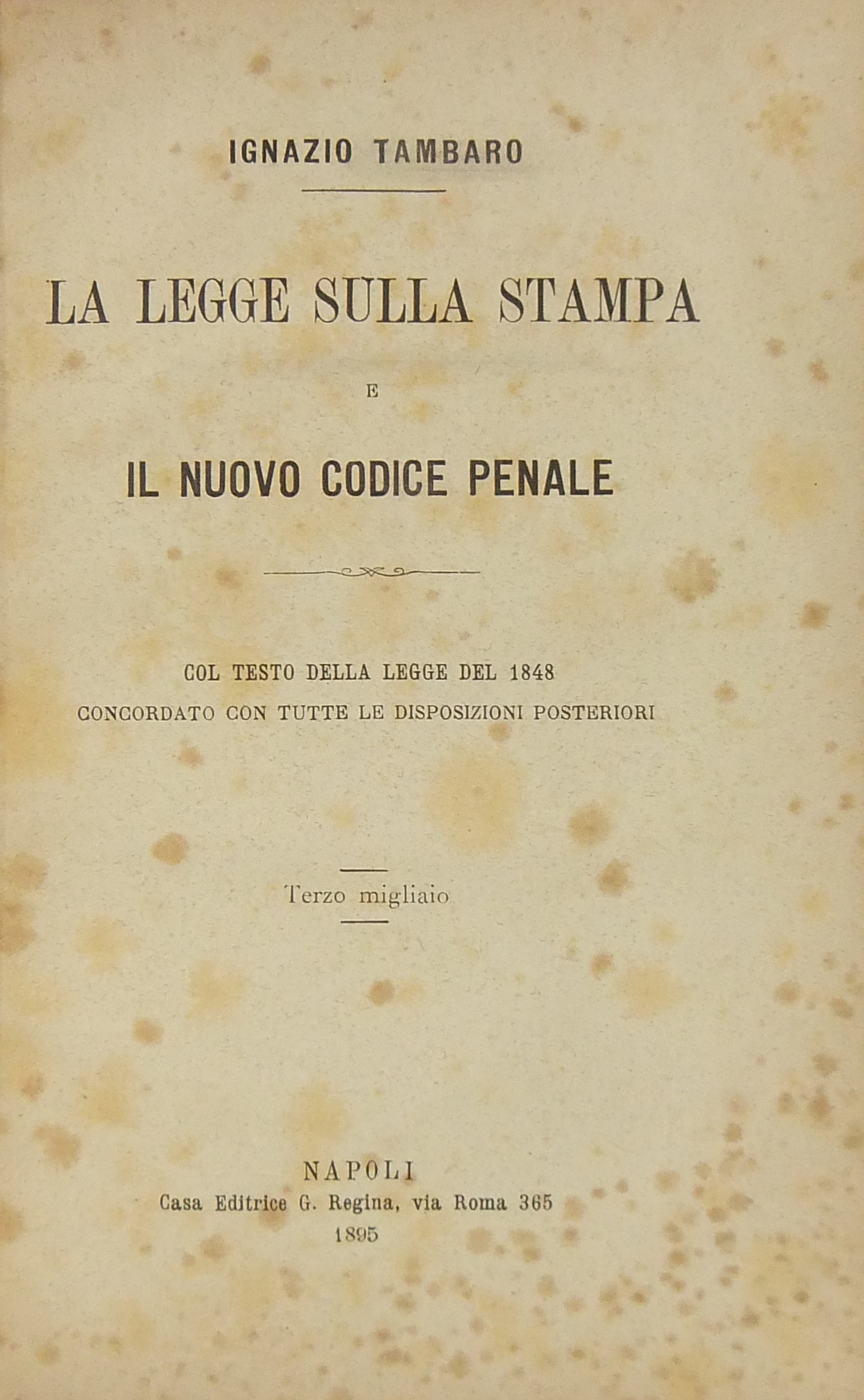 La legge sulla stampa e il nuovo Codice penale