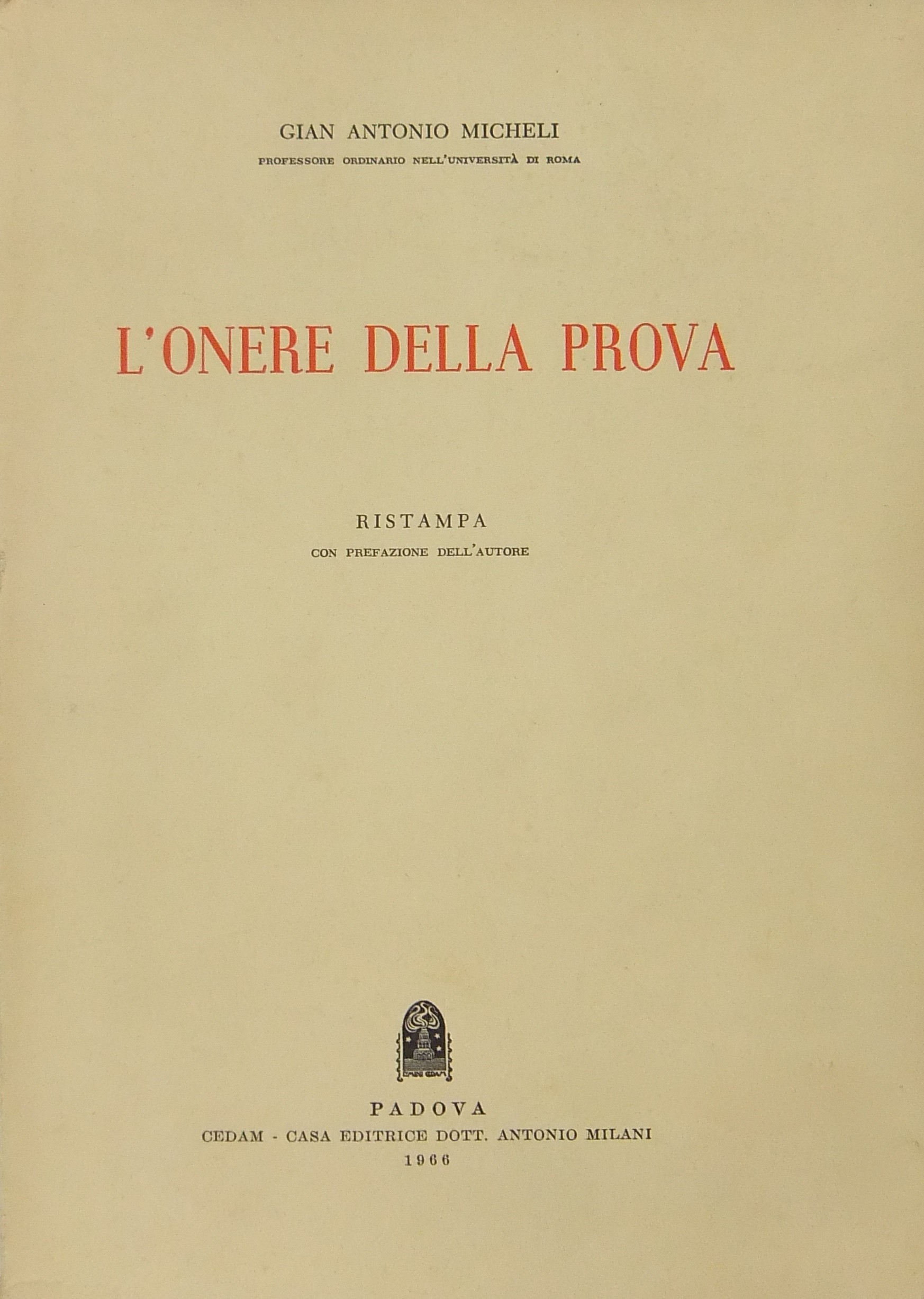 L'onere della prova