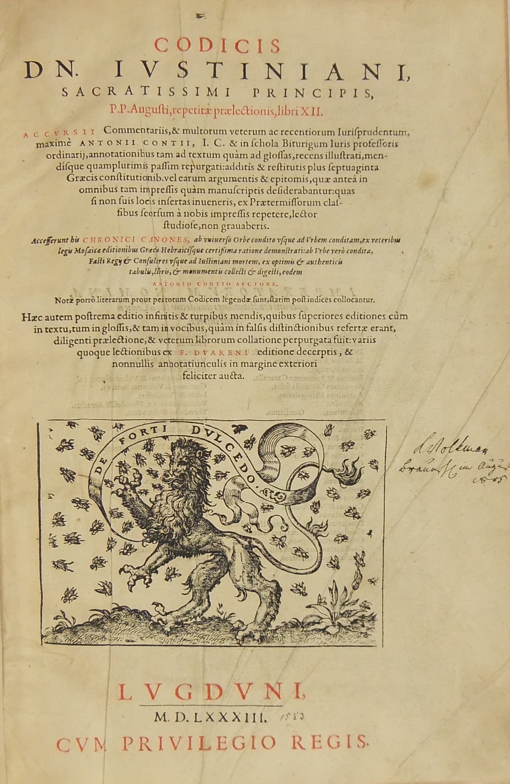 Codicis dn. Iustiniani sacratissimi principis p.p.