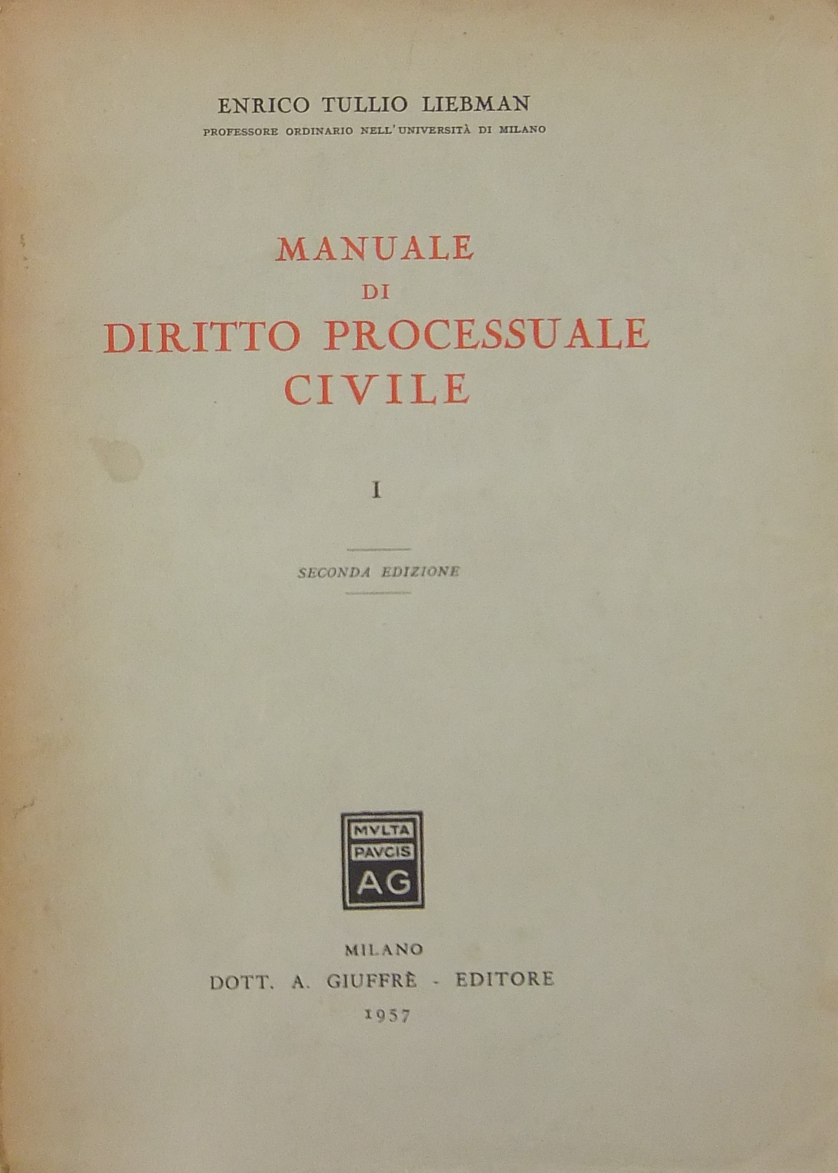 Manuale di diritto processuale civile