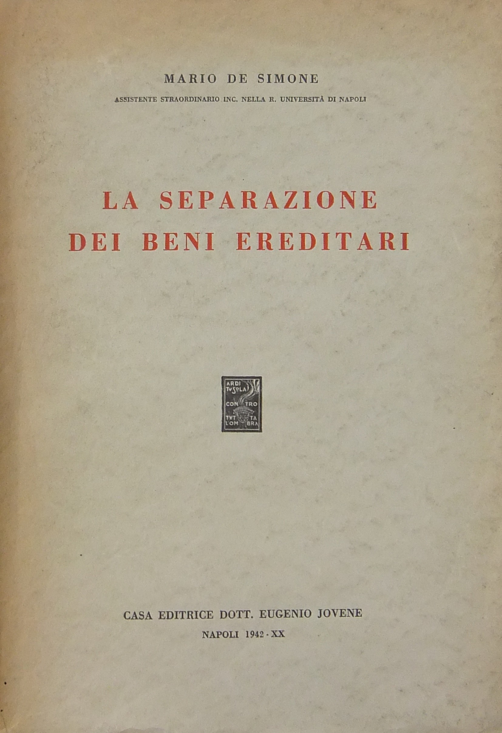 La separazione dei beni ereditari