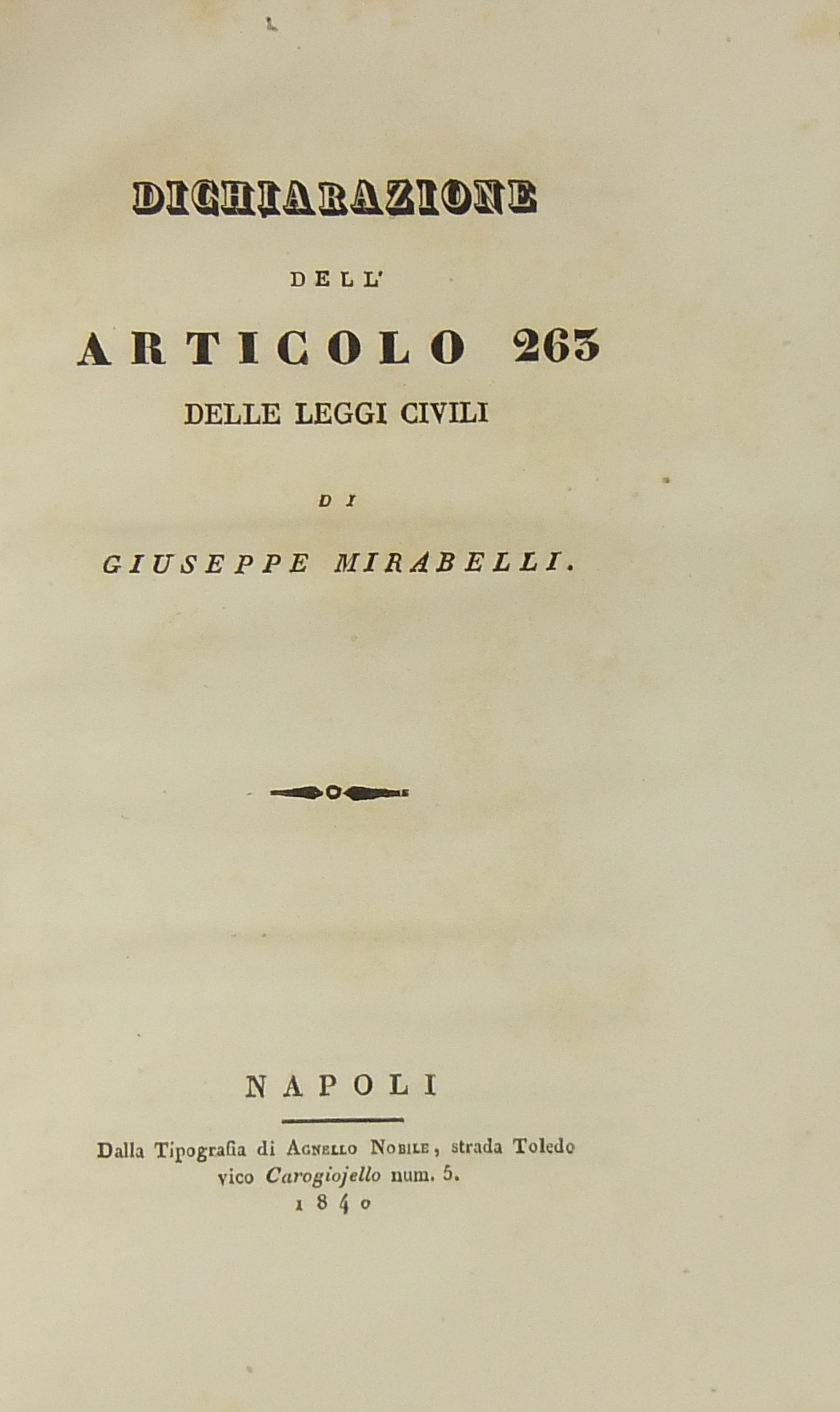 Dichiarazione dell'Articolo 263 delle leggi civili