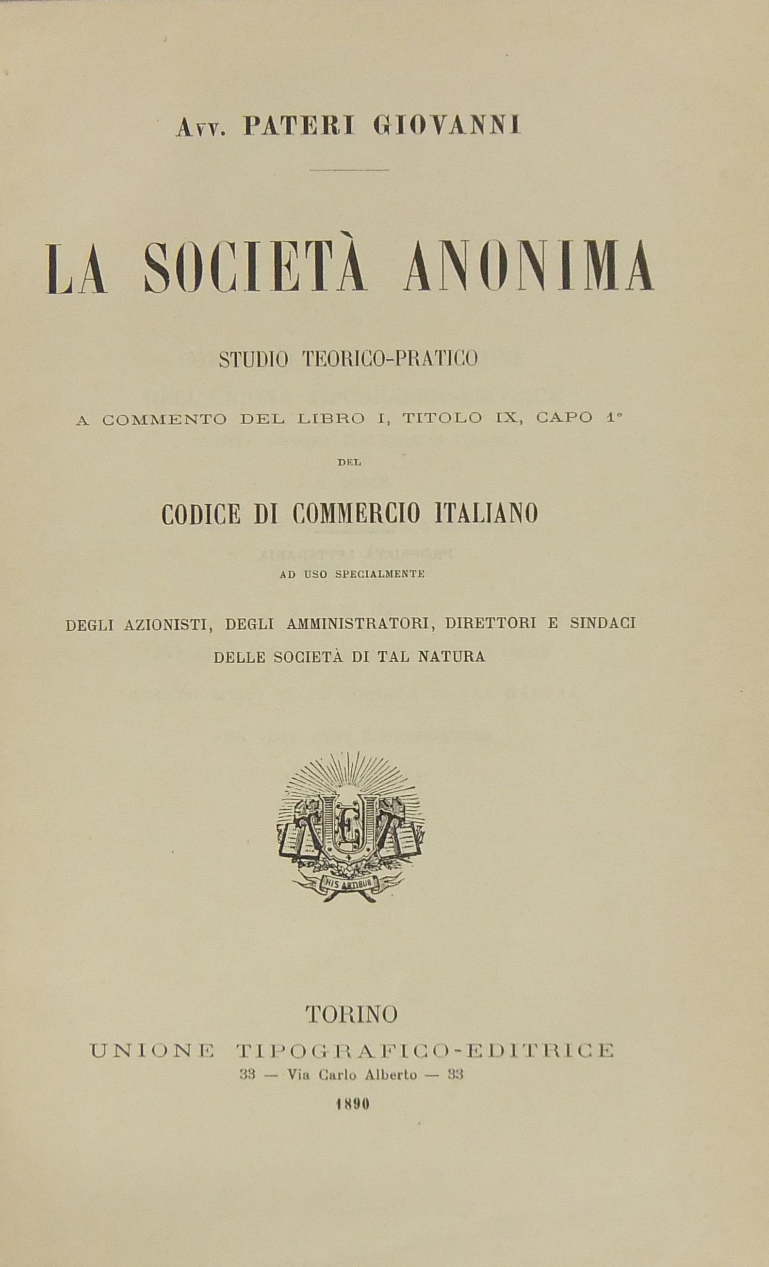 La società anonima.