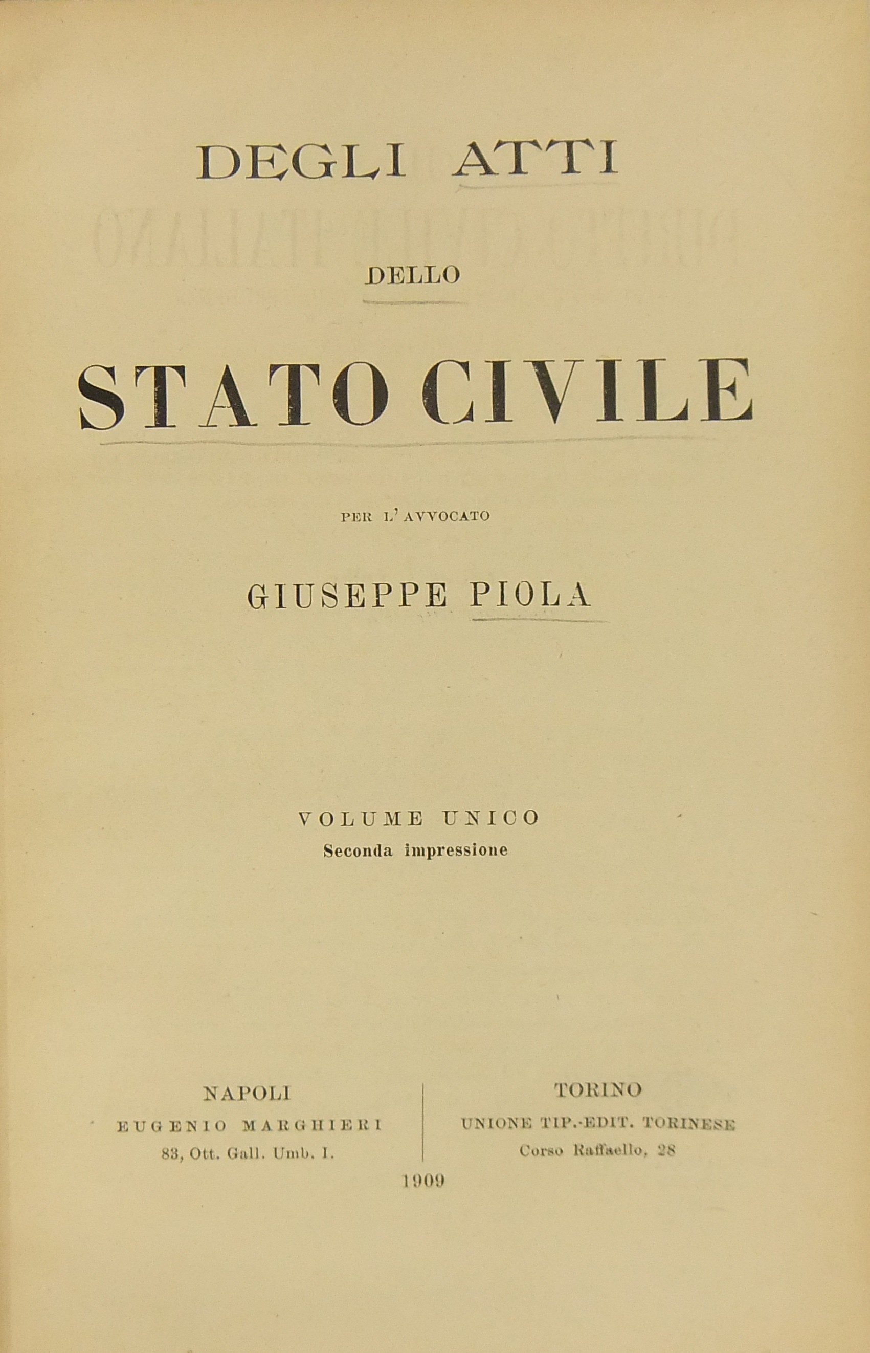 Degli atti dello stato civile