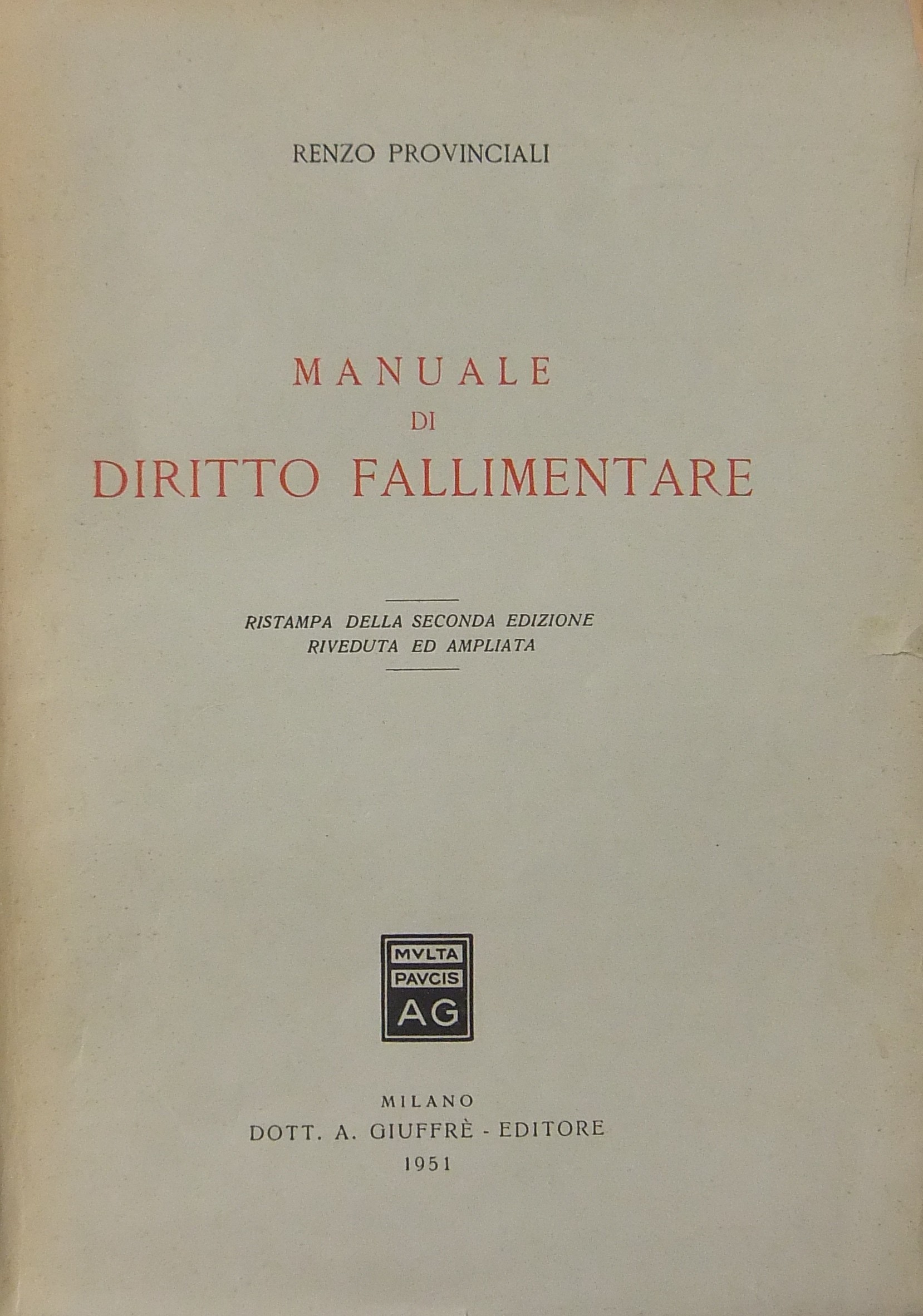 Manuale di diritto fallimentare