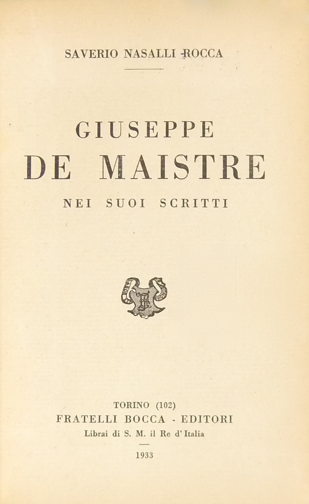 Giuseppe De Maistre nei suoi scritti