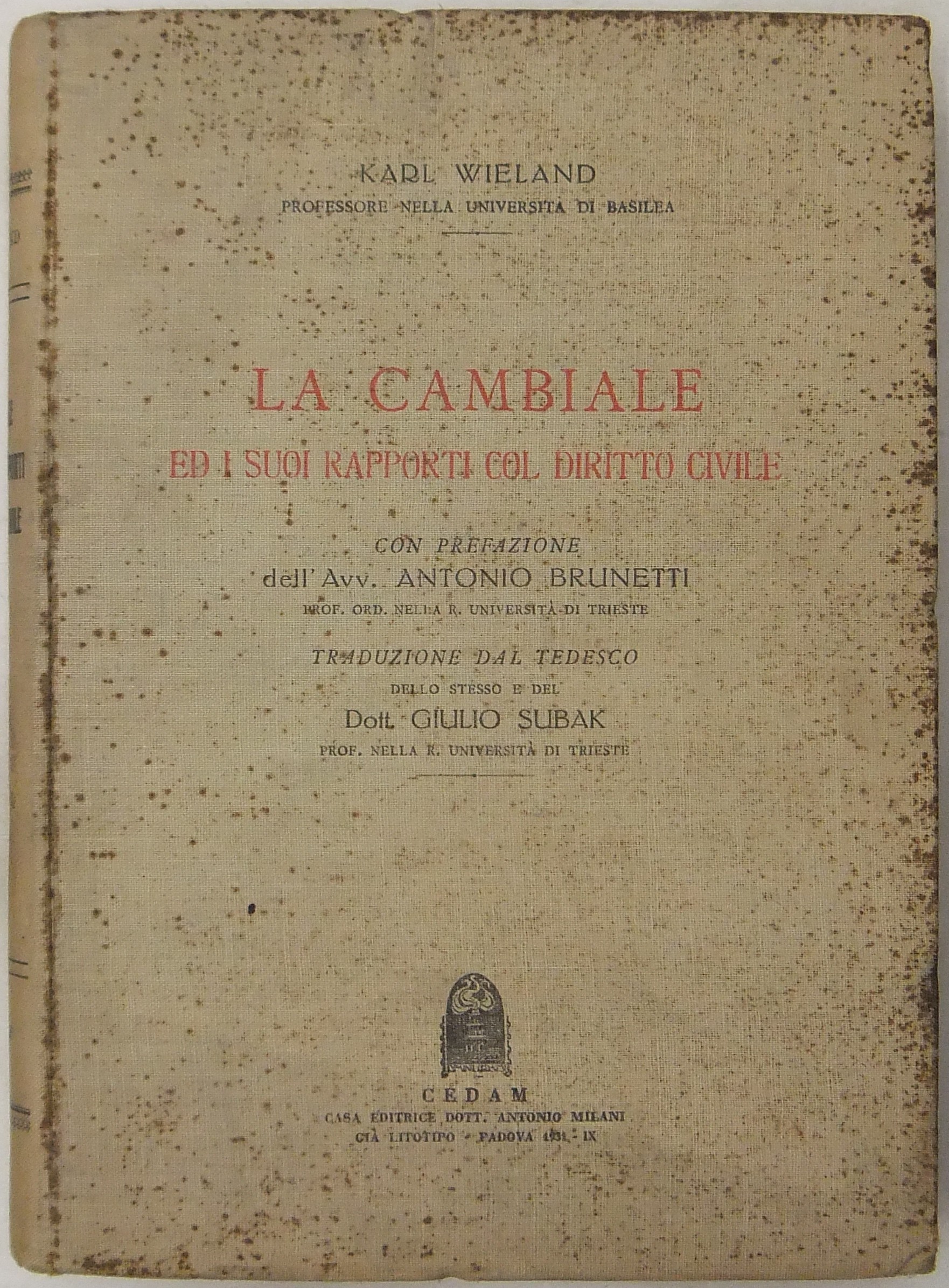 La cambiale ed i suoi rapporti col diritto civile.