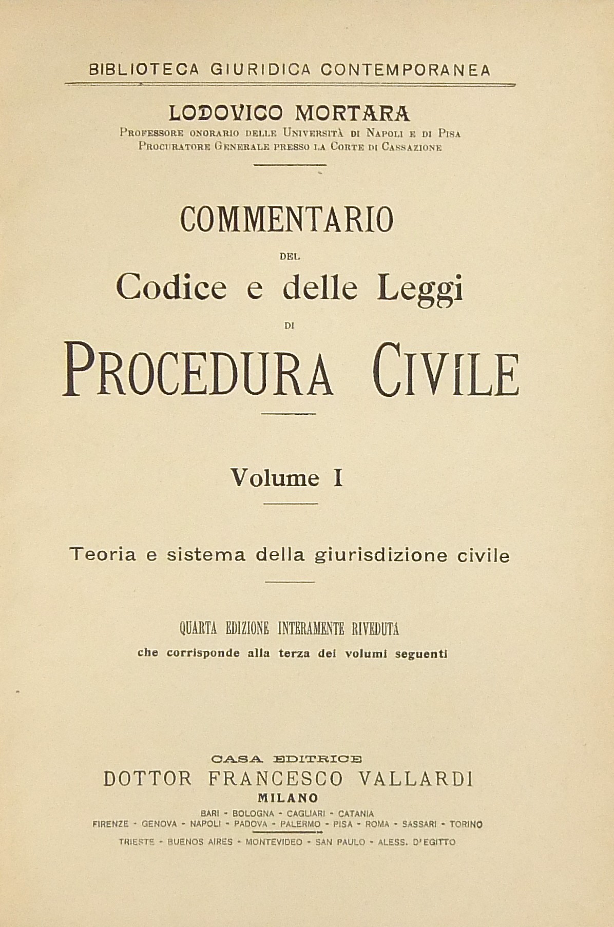 Commentario del Codice e delle Leggi di Procedura Civile.