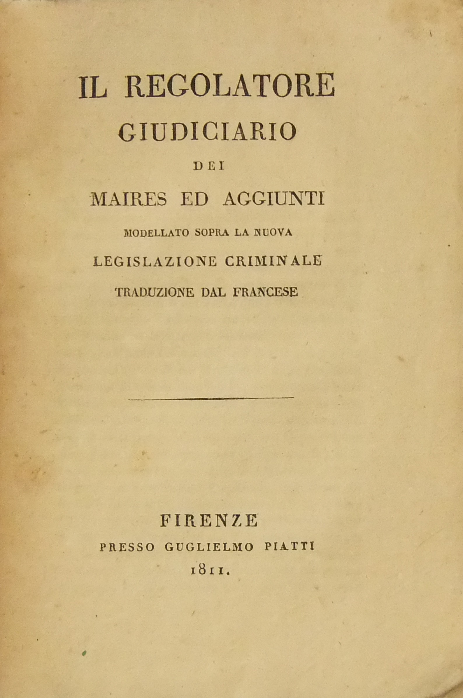 Il regolatore giudiciario dei Maires