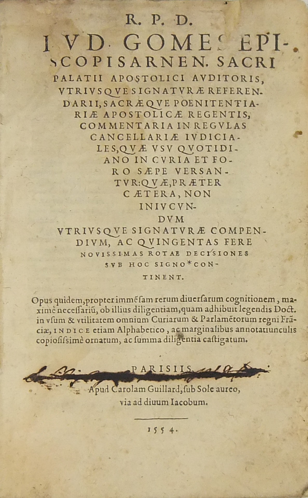 R.P.D. Ludovici Gomes episcopi Sarnensis Sacri Palatii ...