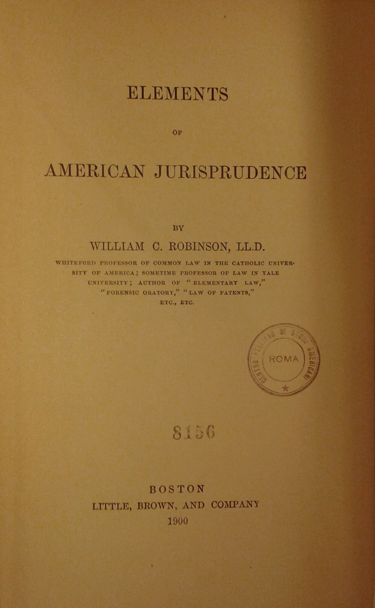 Elements of american jurisprudence