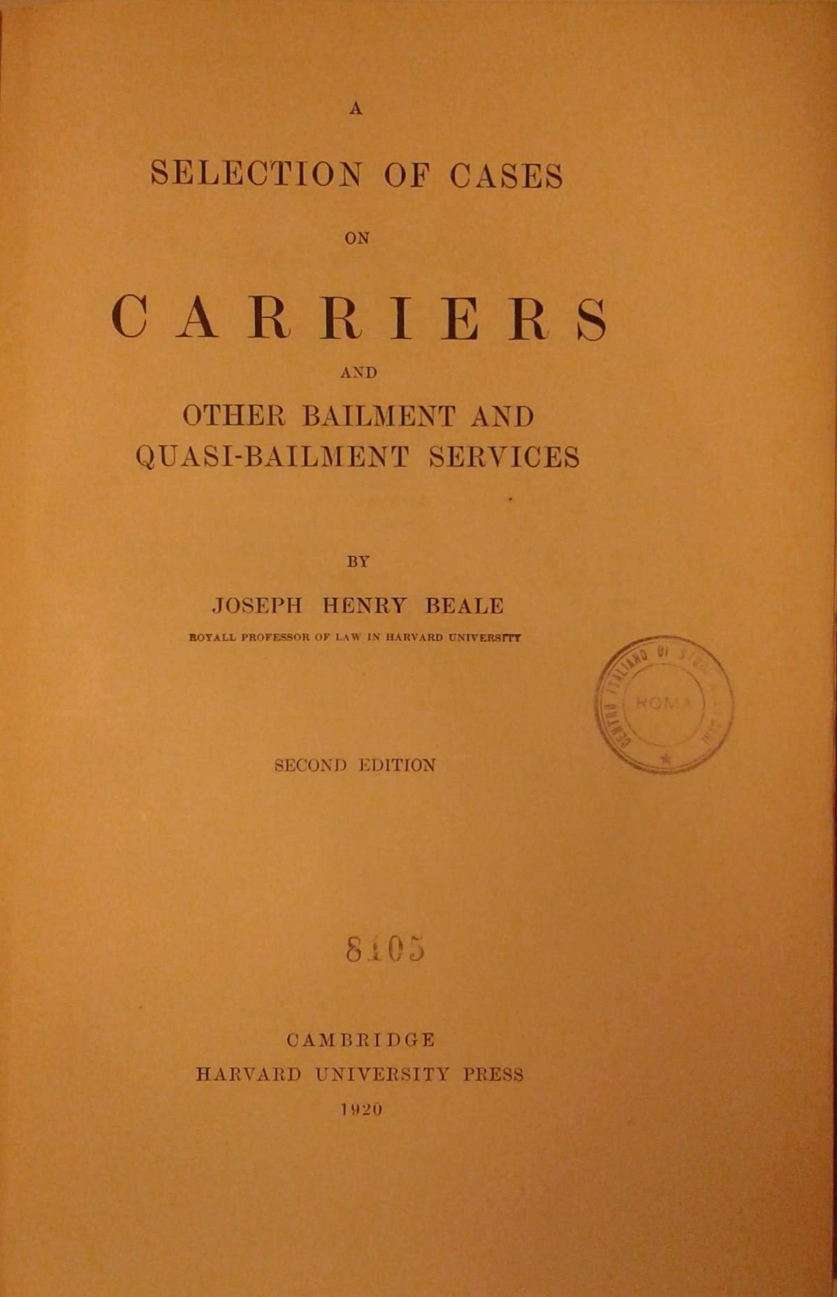 A selection of cases on carriers a