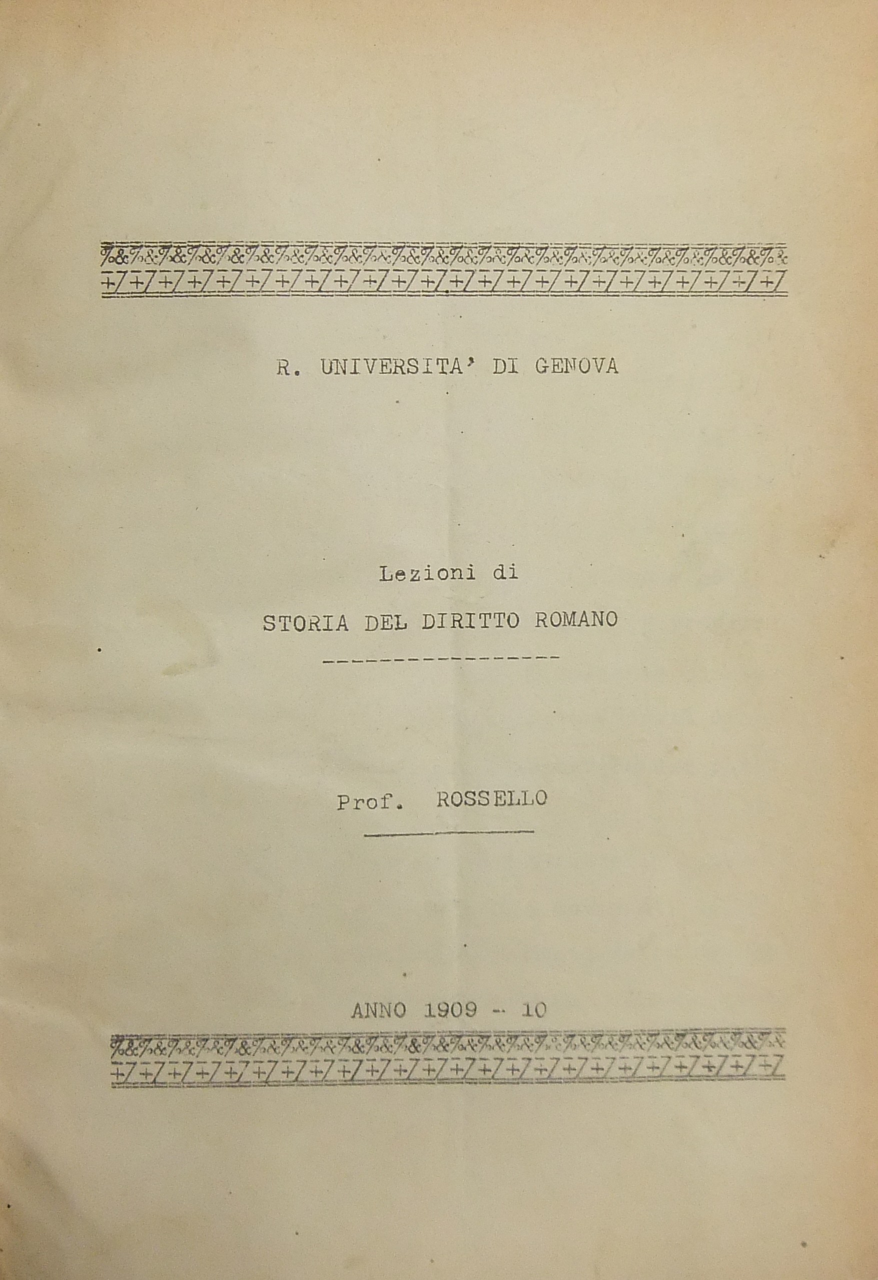 Lezioni di storia del diritto romano