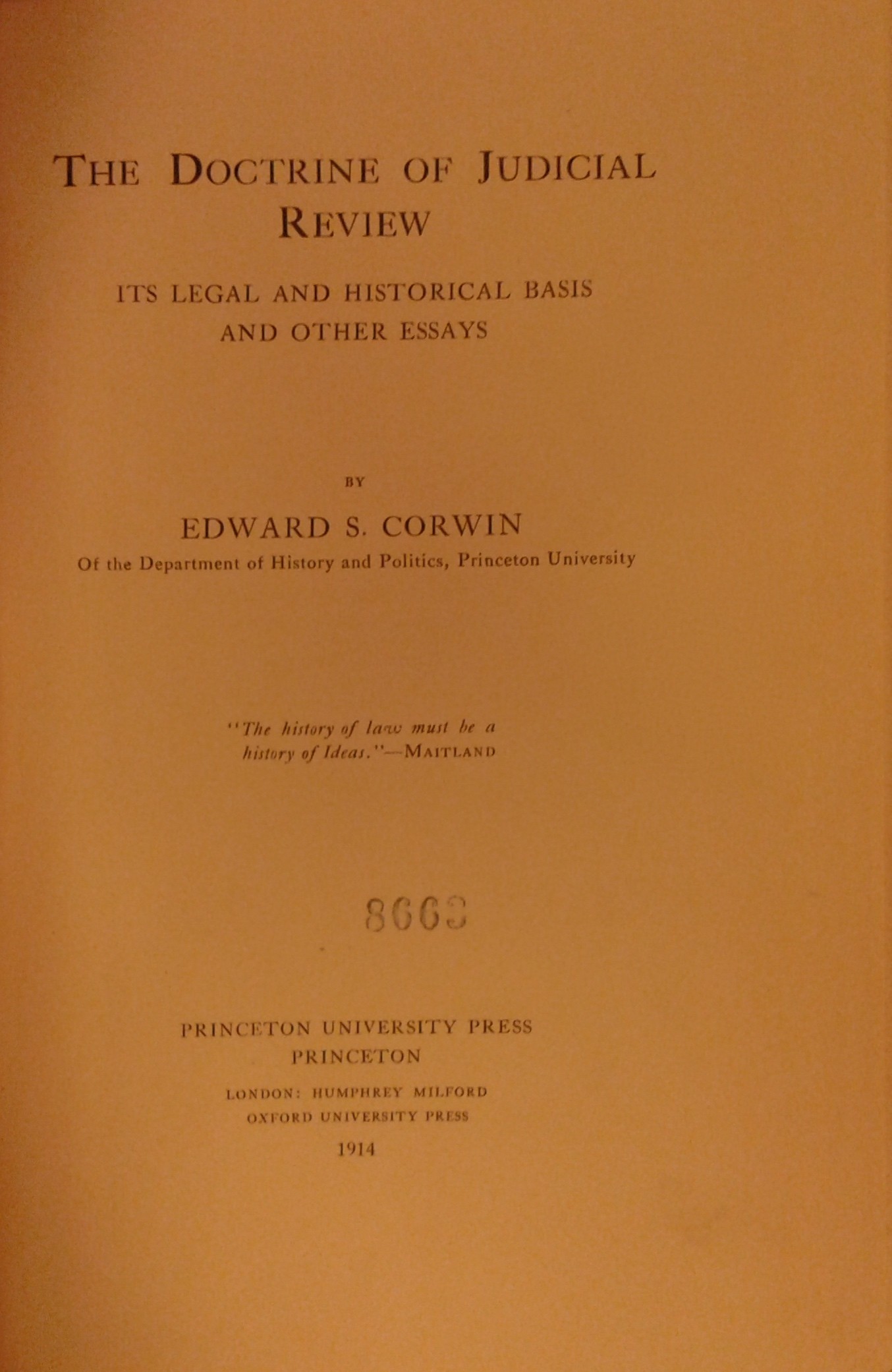 The doctrine of judicial review