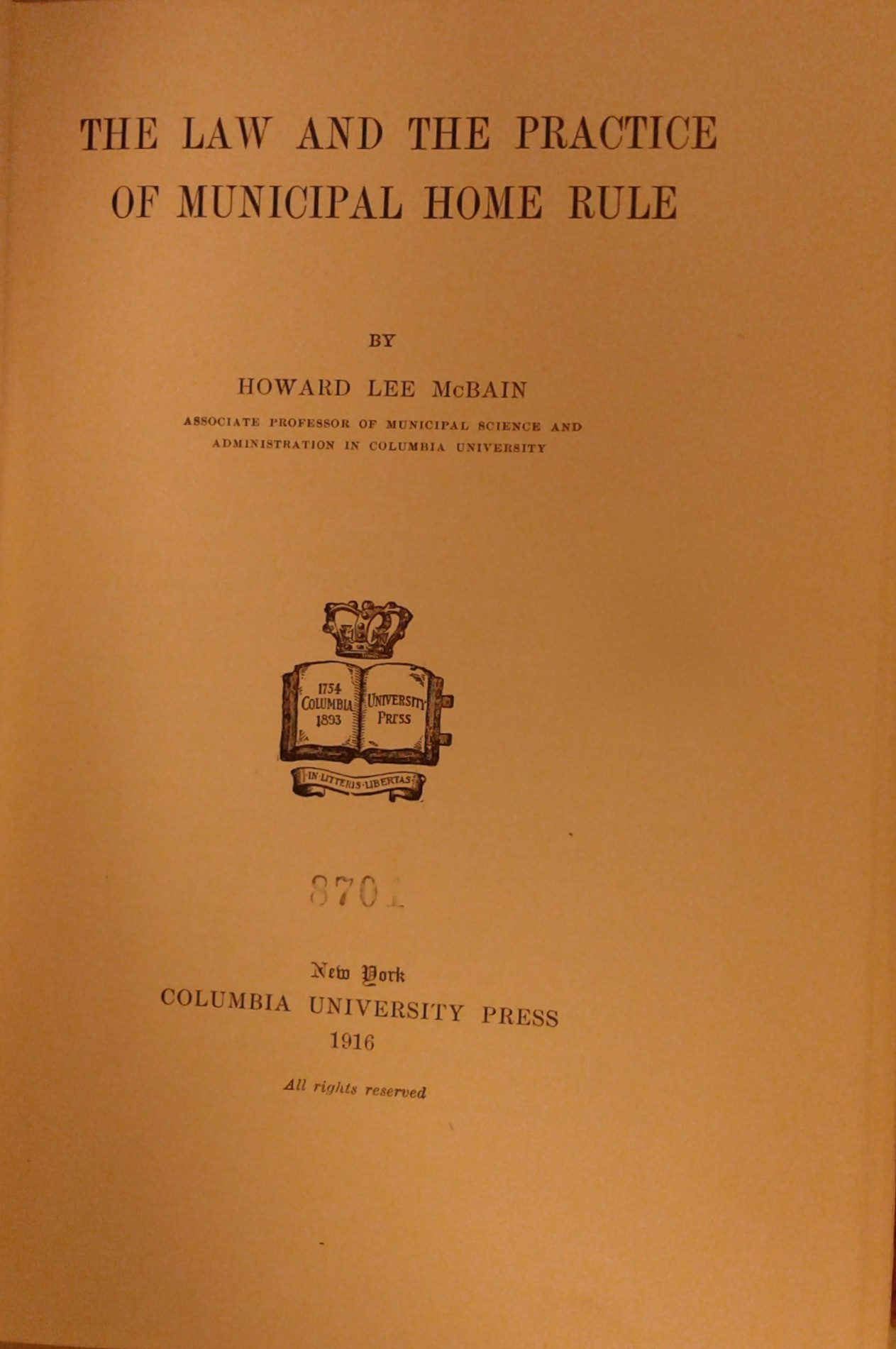 The law and the practice of municipal home rule