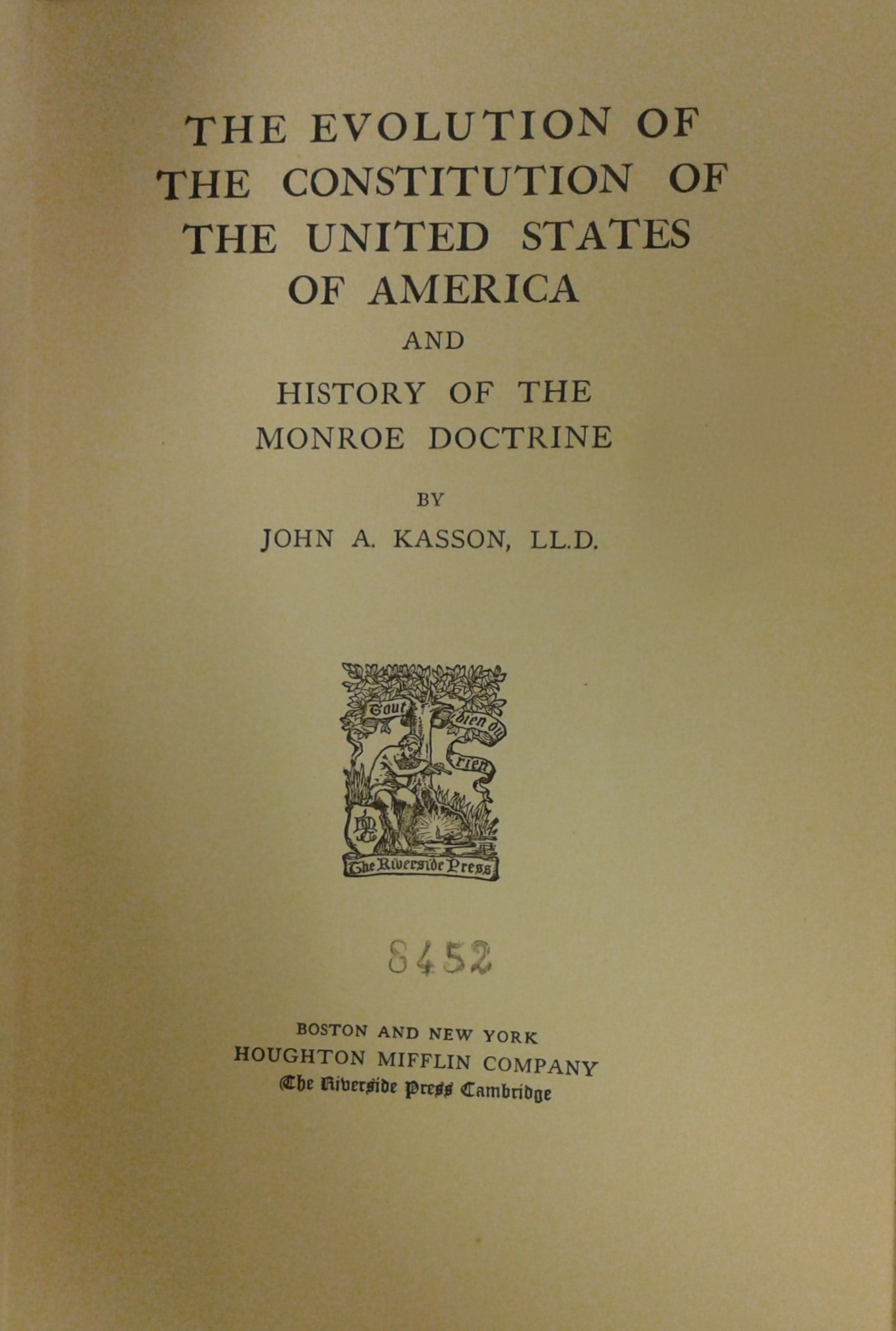 The evolution of the Constitution of the United States of America