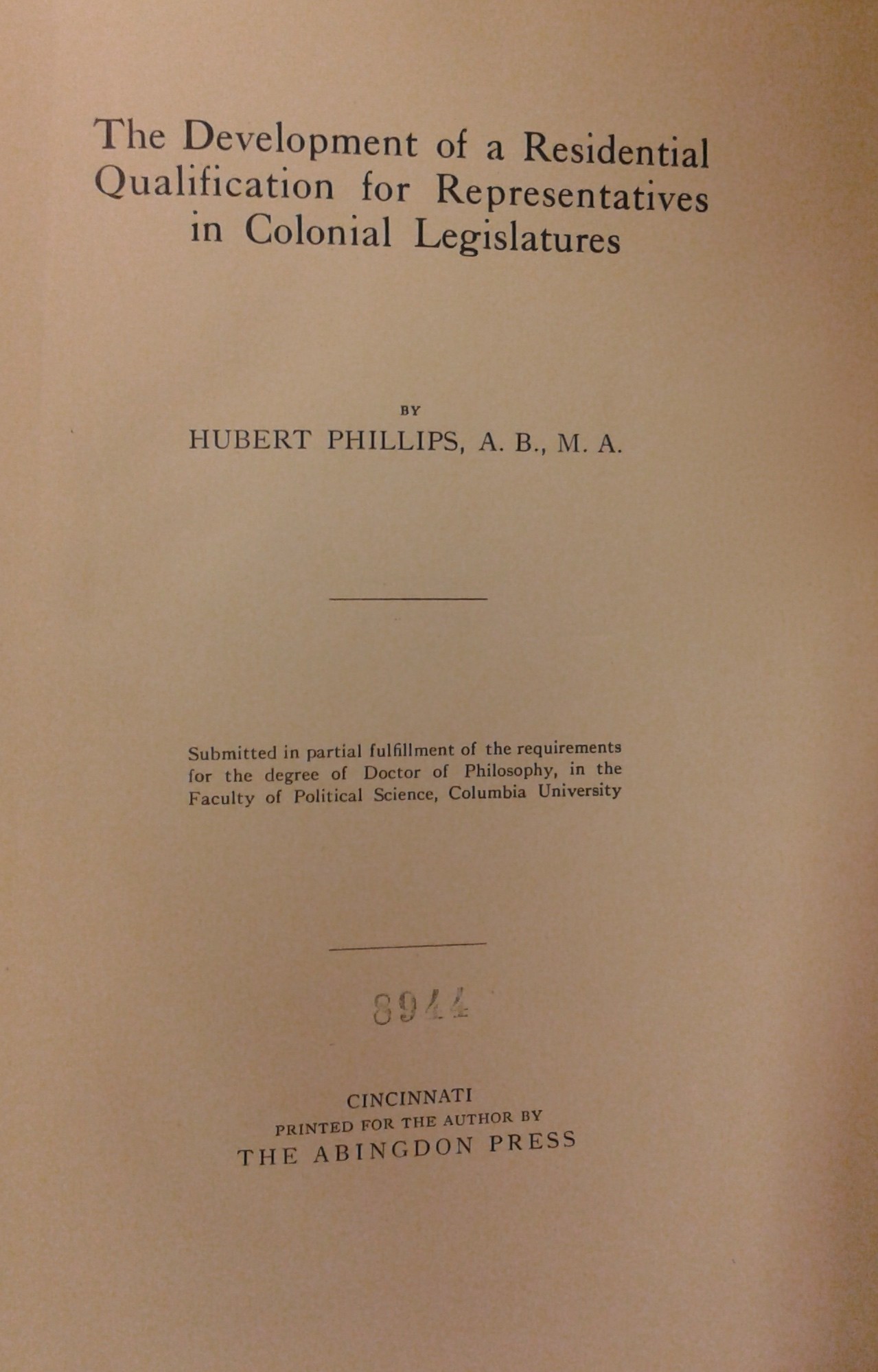 The development of a residential qualification 